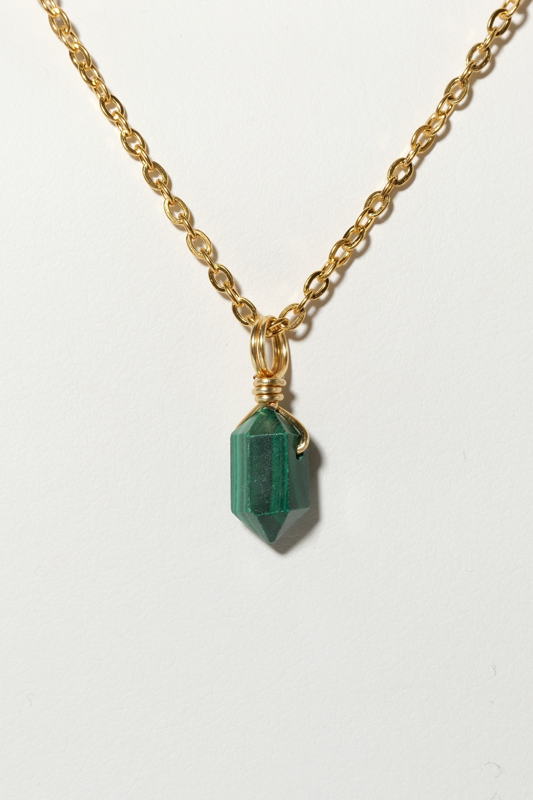 Malachite Mini Necklace Gold