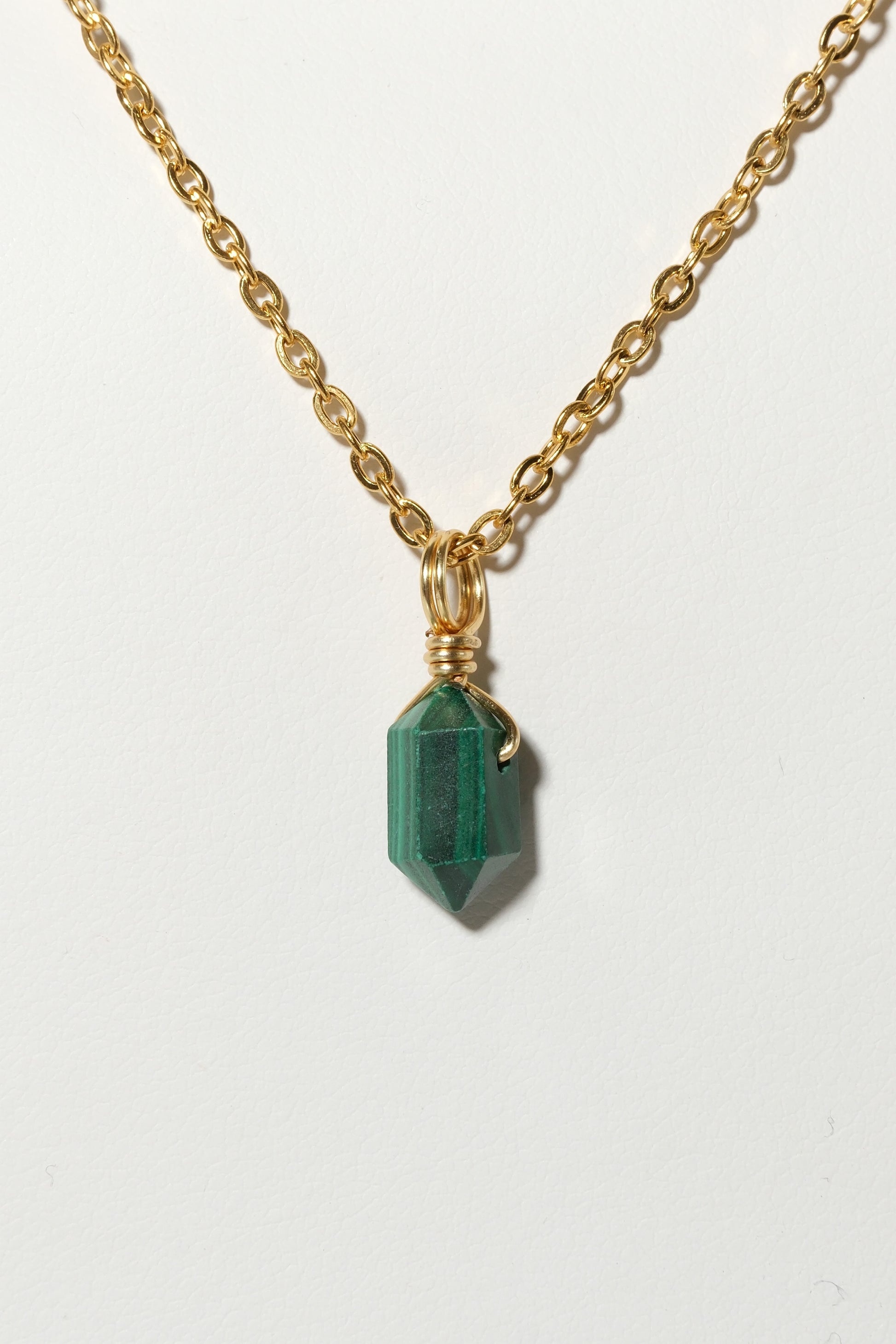 Malachite Mini Necklace Gold