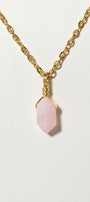 Pink Opal Mini Necklace Gold