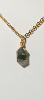 Moss Agate Mini Necklace Gold