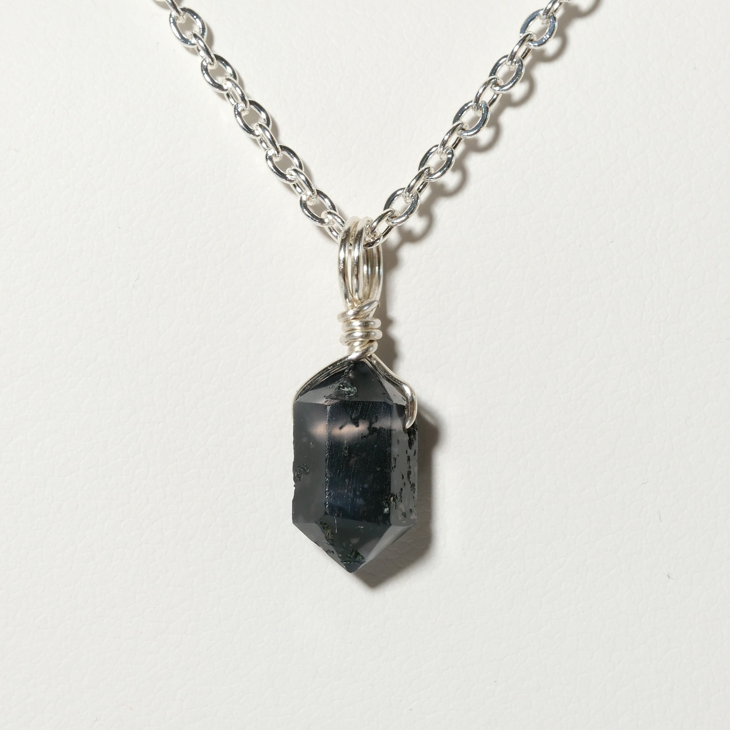 Moss Agate Mini Necklace Silver