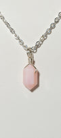 Pink Opal Mini Necklace Silver