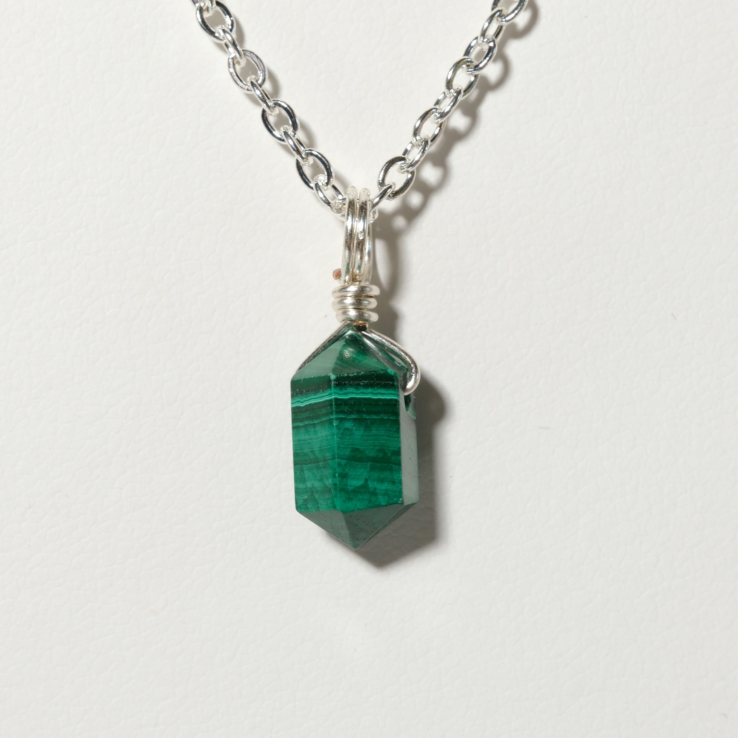 Malachite Mini Necklace Silver