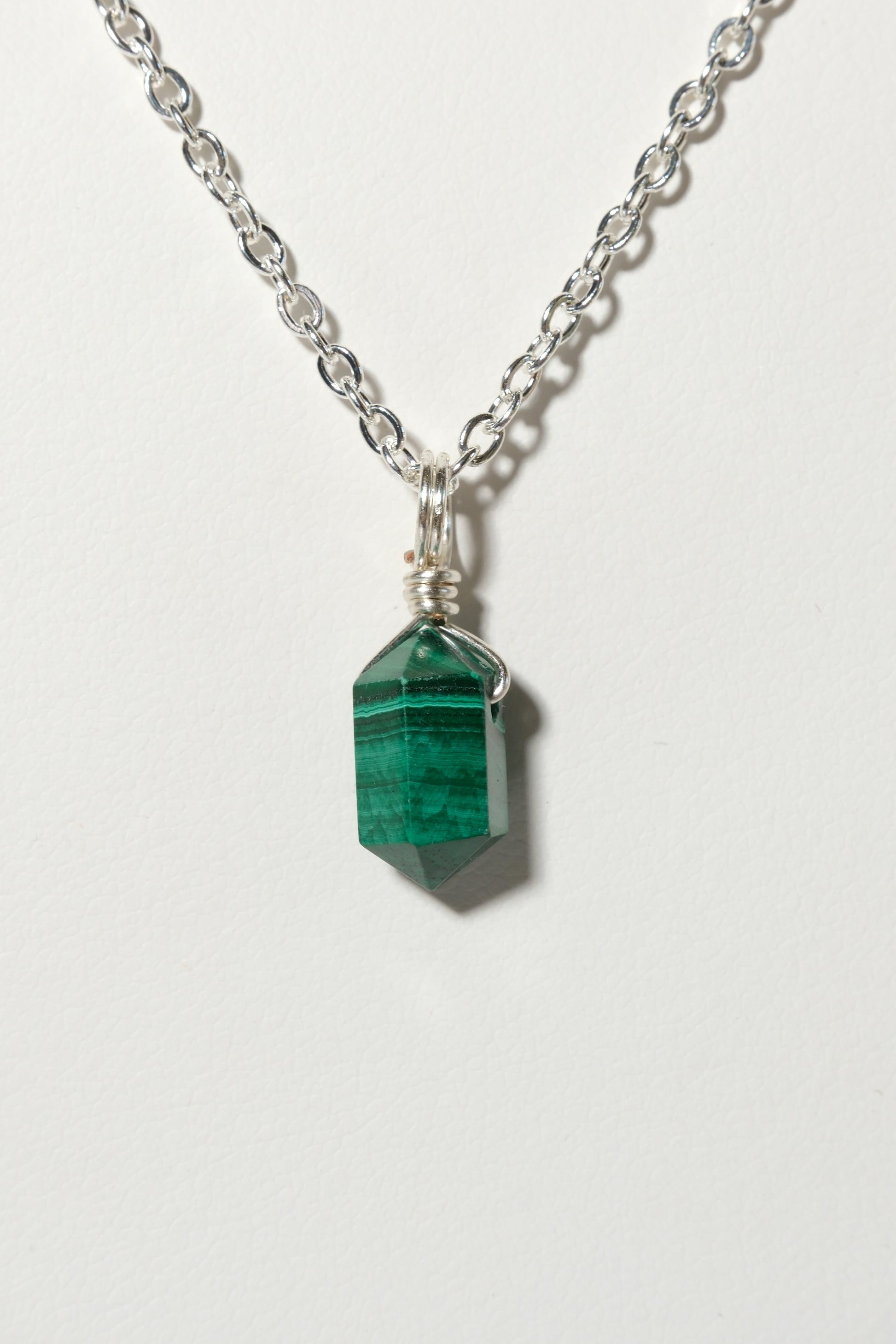 Malachite Mini Necklace Silver