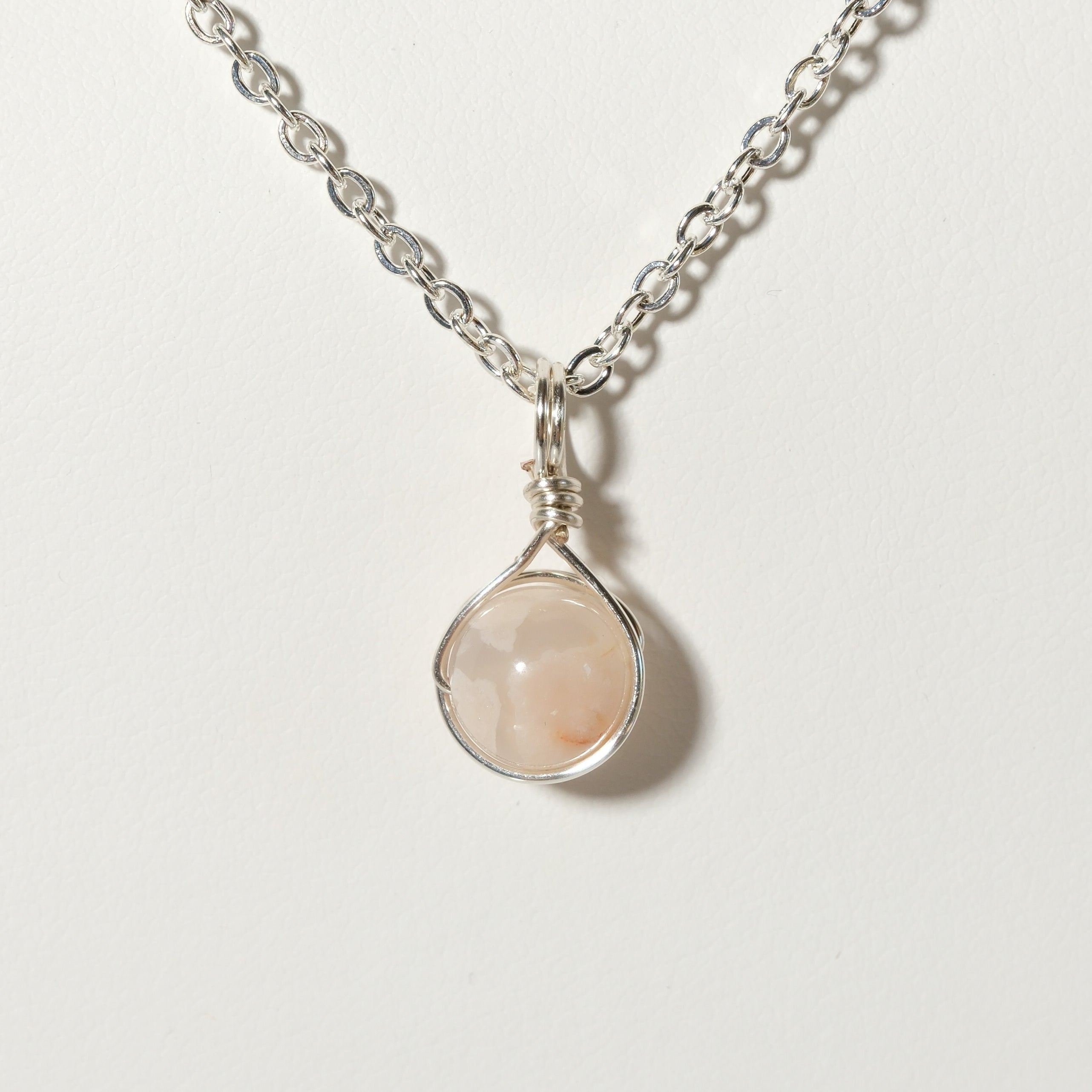 Flower Agate Prestige Necklace Silver