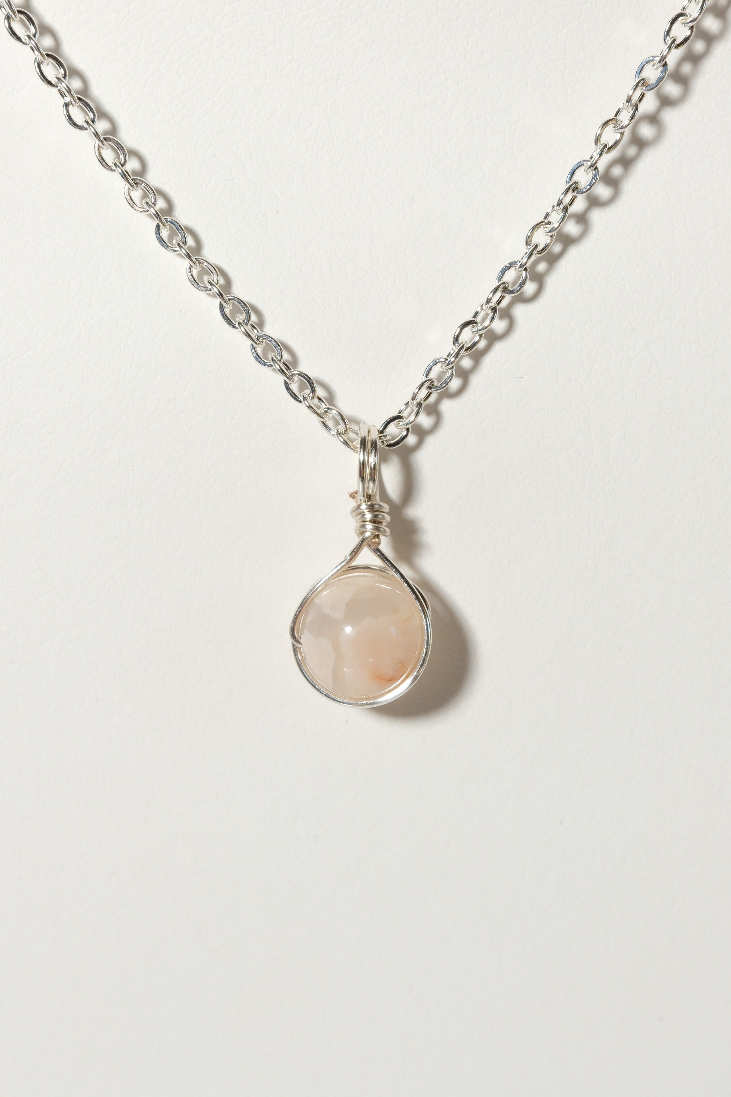 Flower Agate Prestige Necklace Silver