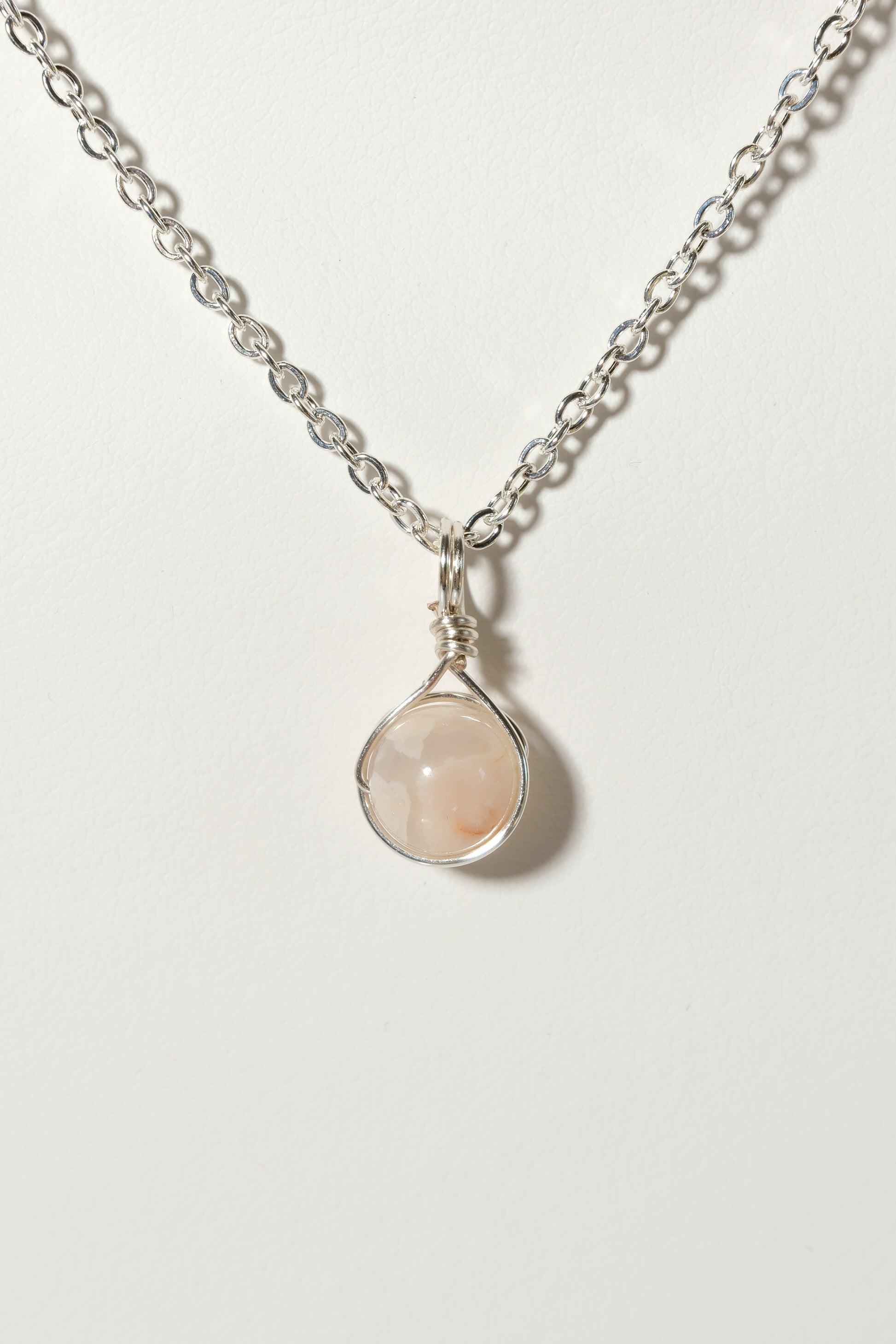 Flower Agate Prestige Necklace Silver