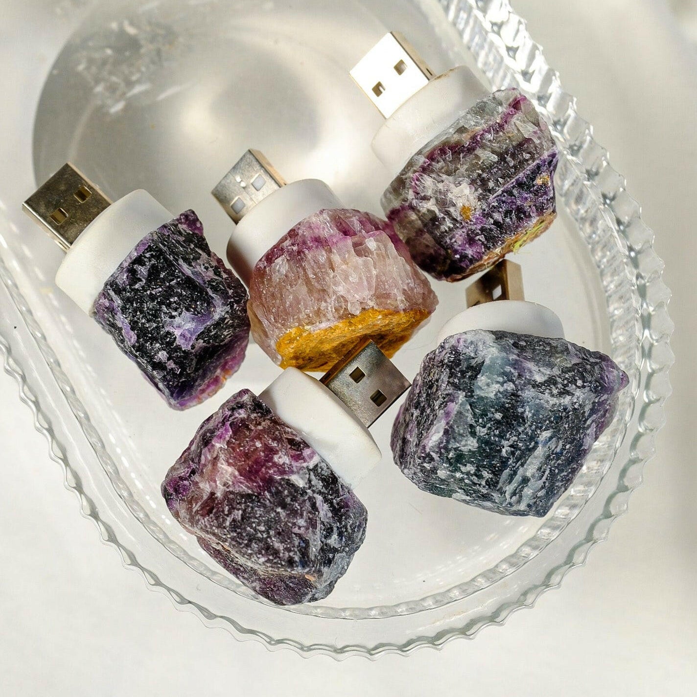 Fluorite USB Light Healing Crystal.