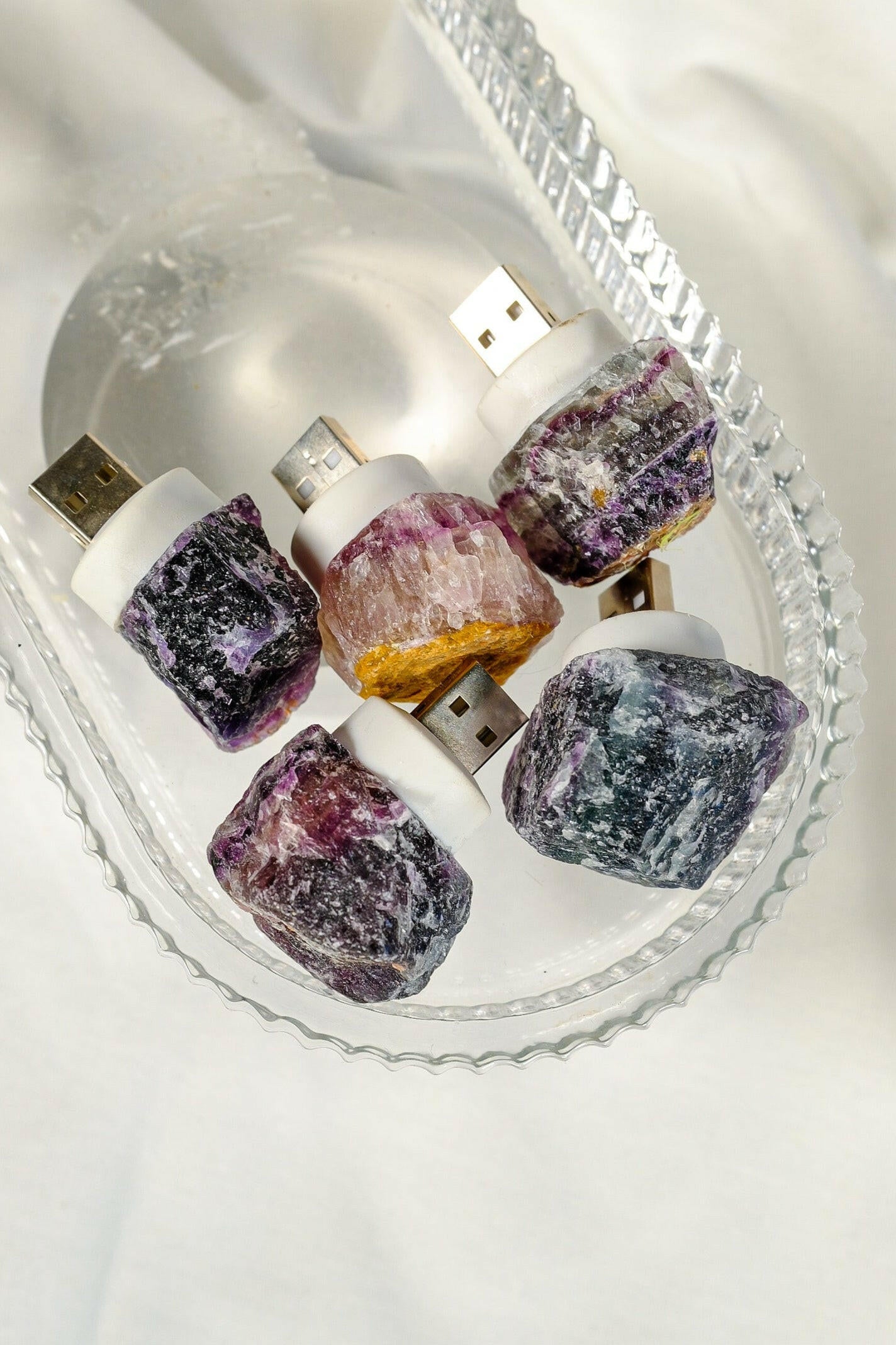 Fluorite USB Light Healing Crystal.