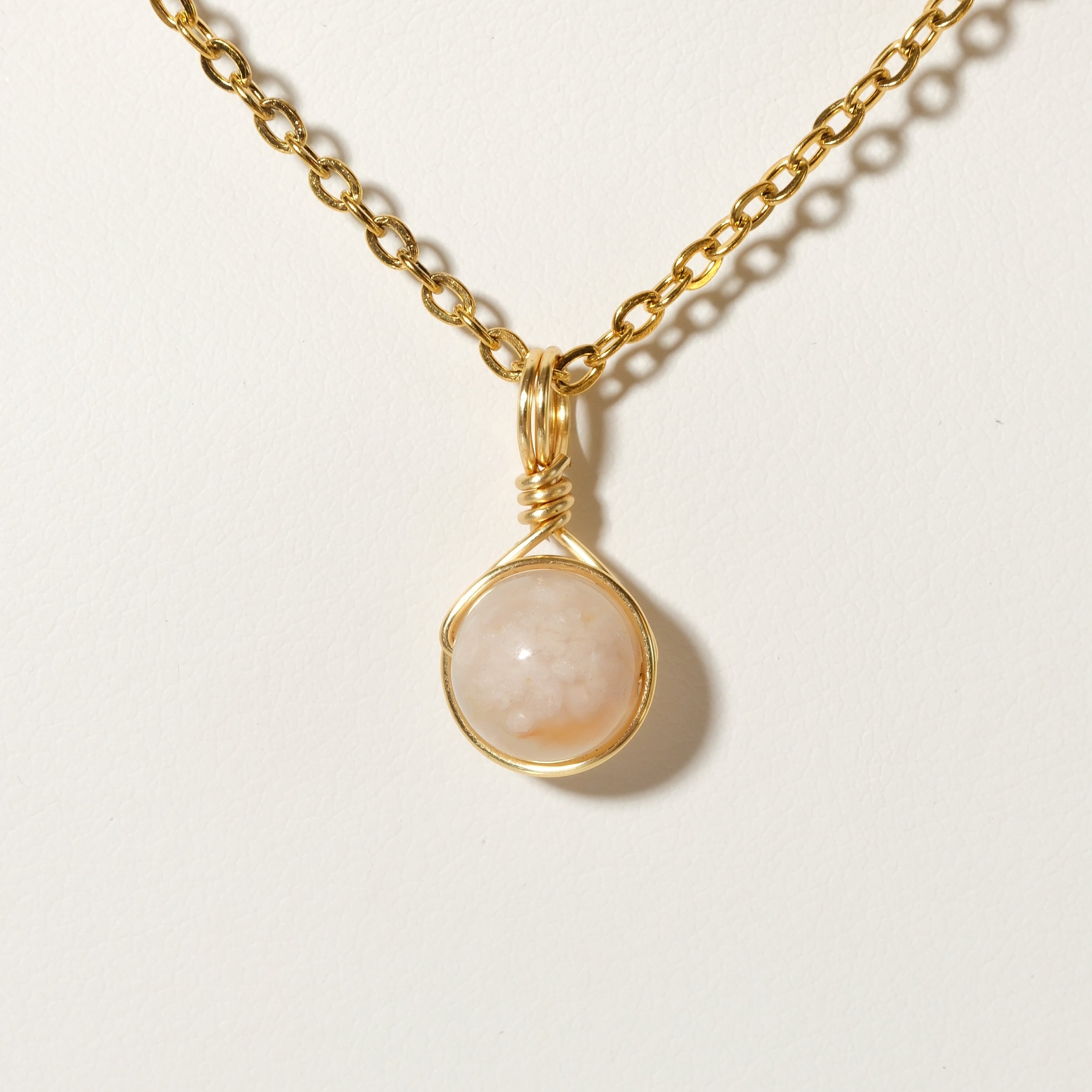 Flower Agate Prestige Necklace Gold