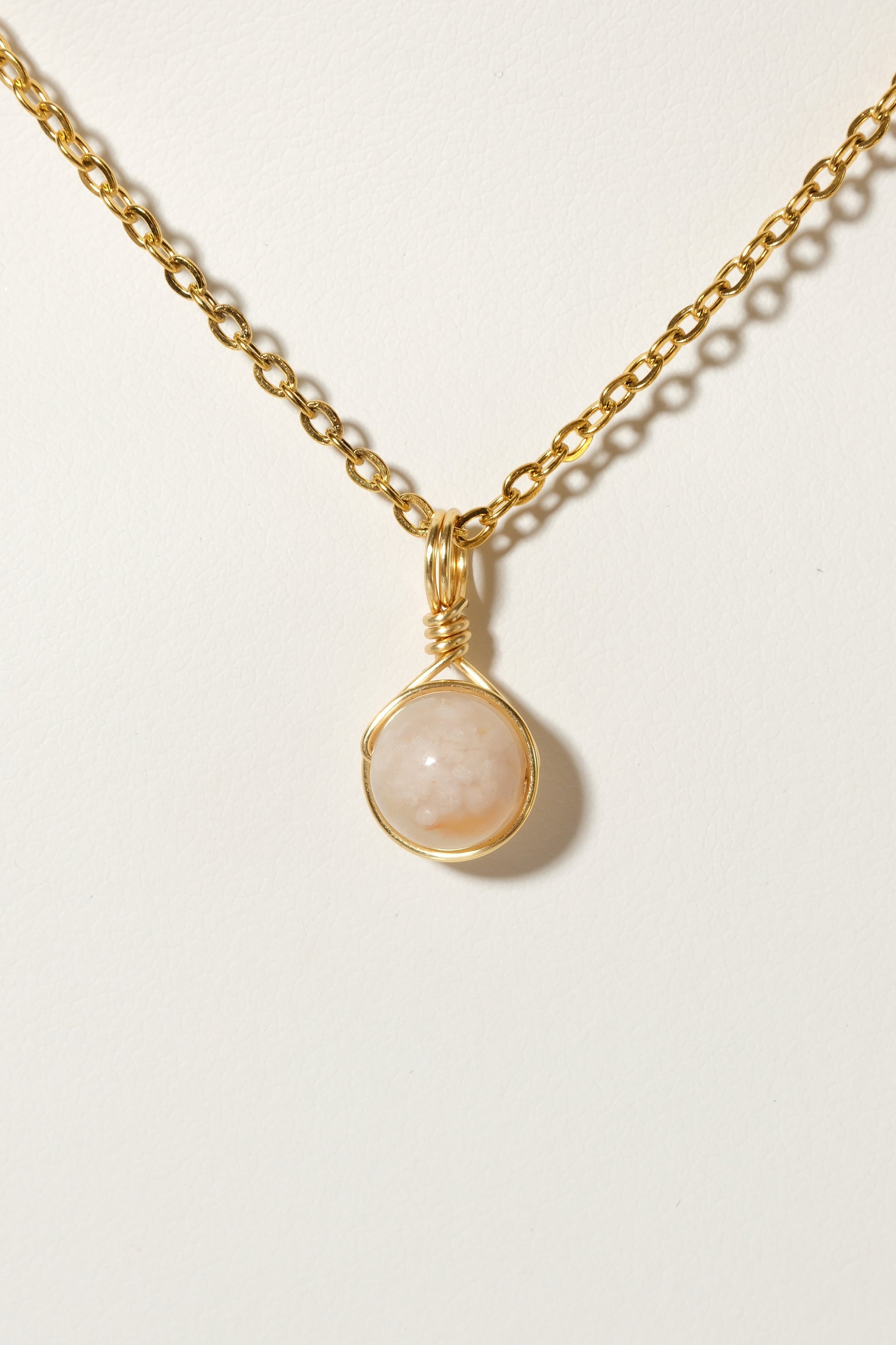 Flower Agate Prestige Necklace Gold