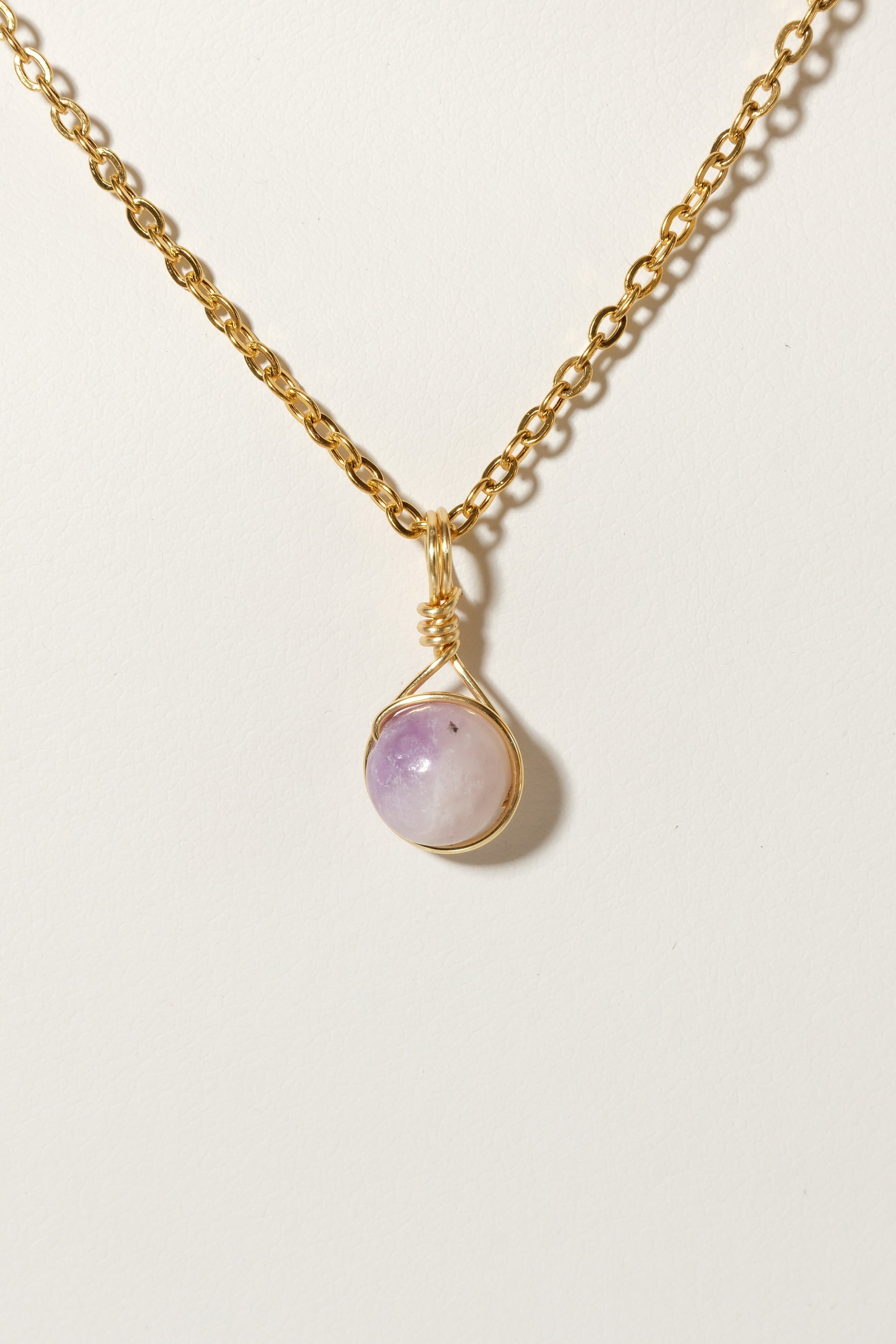 Lepidolite Prestige Necklace Gold