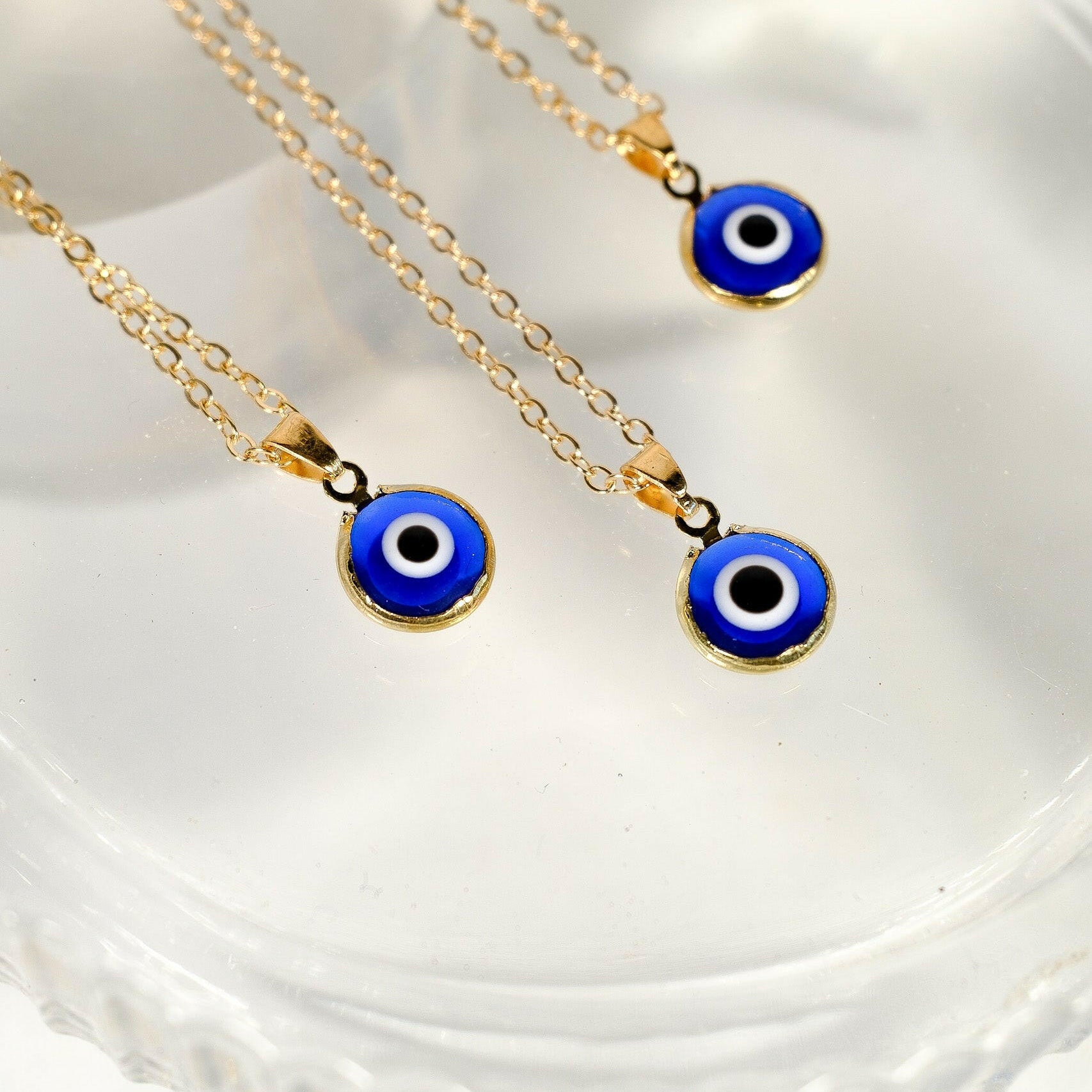 Evil Eye Necklace - Gold Healing Crystal.
