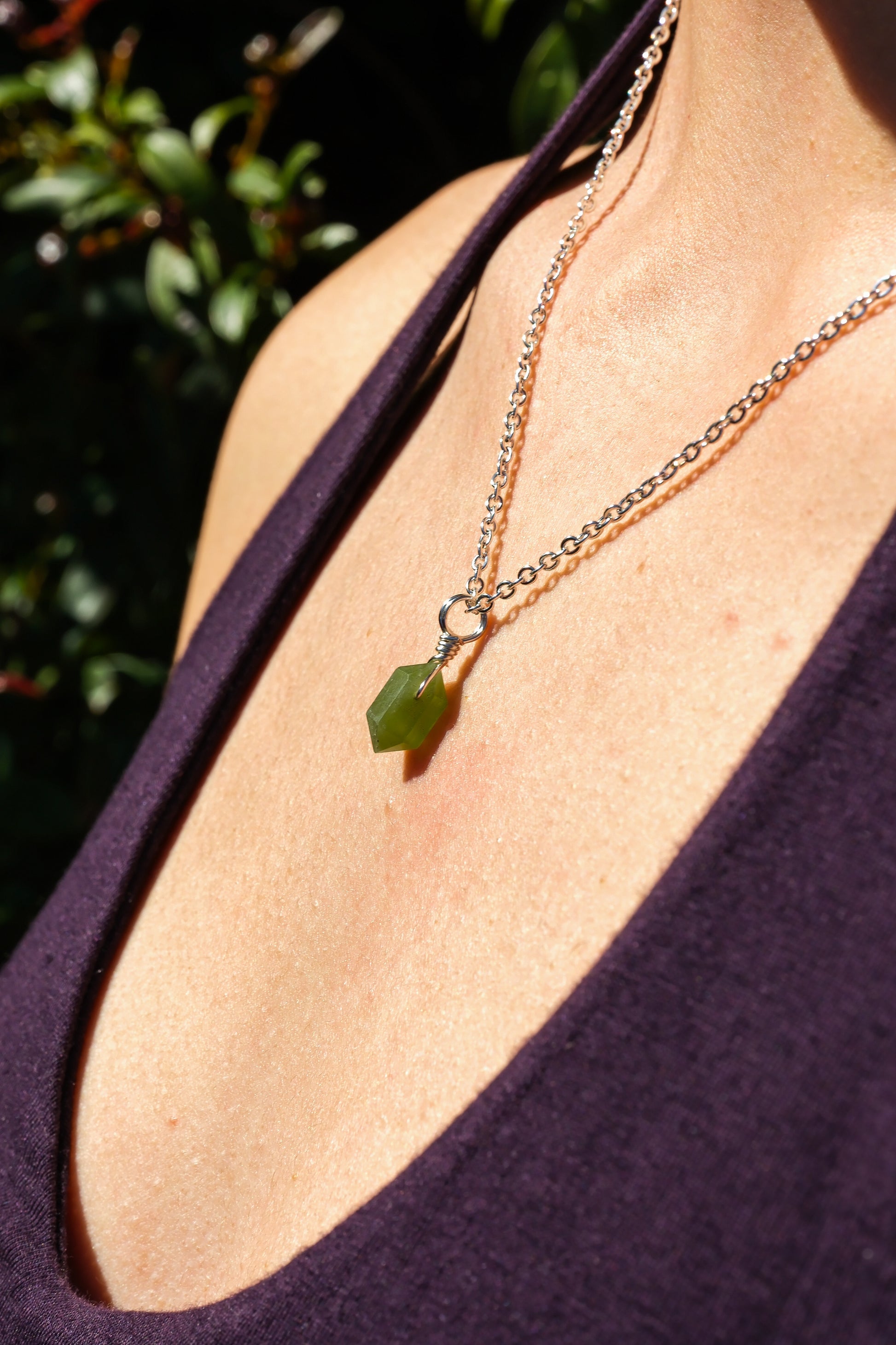 Peridot Mini Necklace Silver