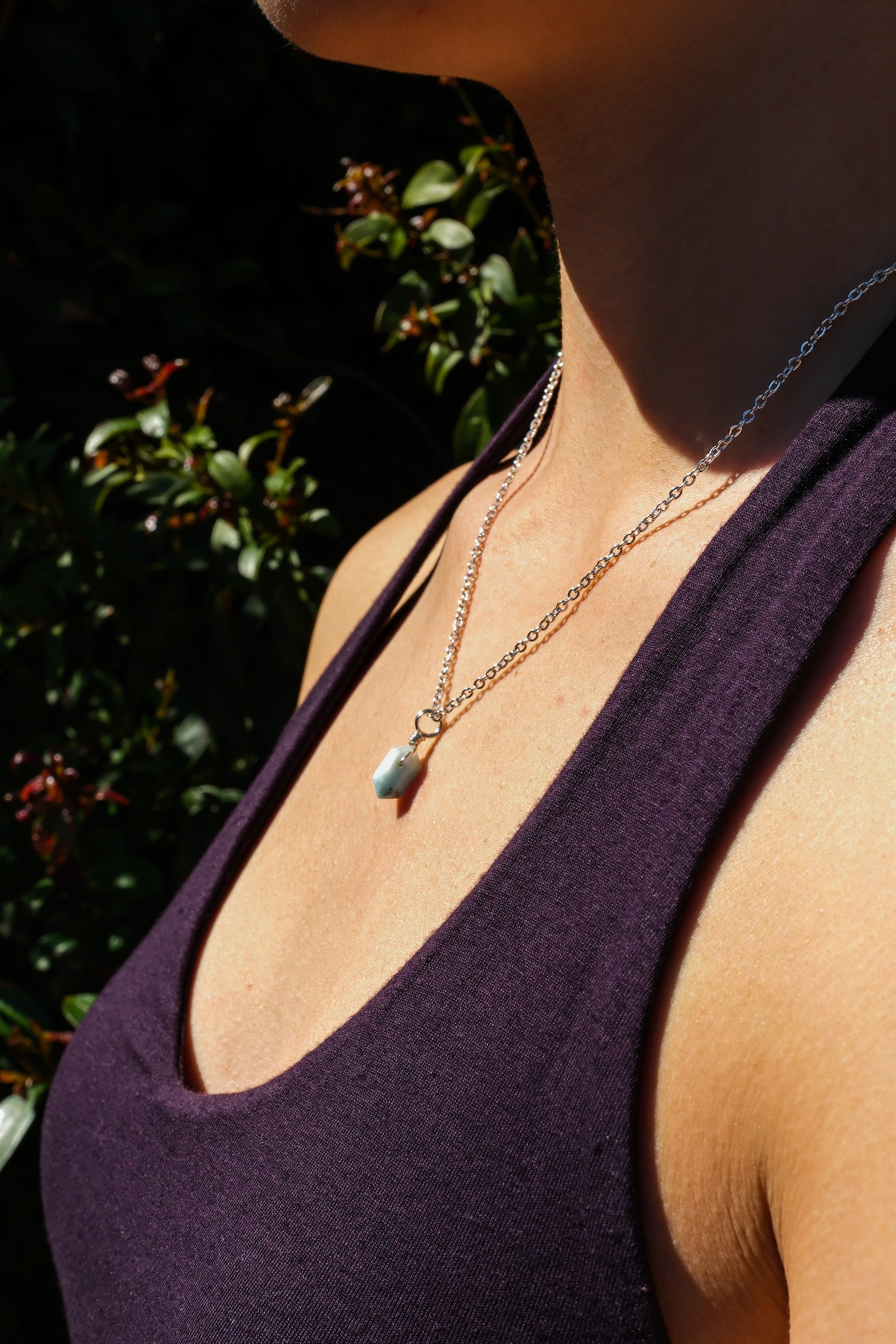 Larimar Mini Necklace Silver