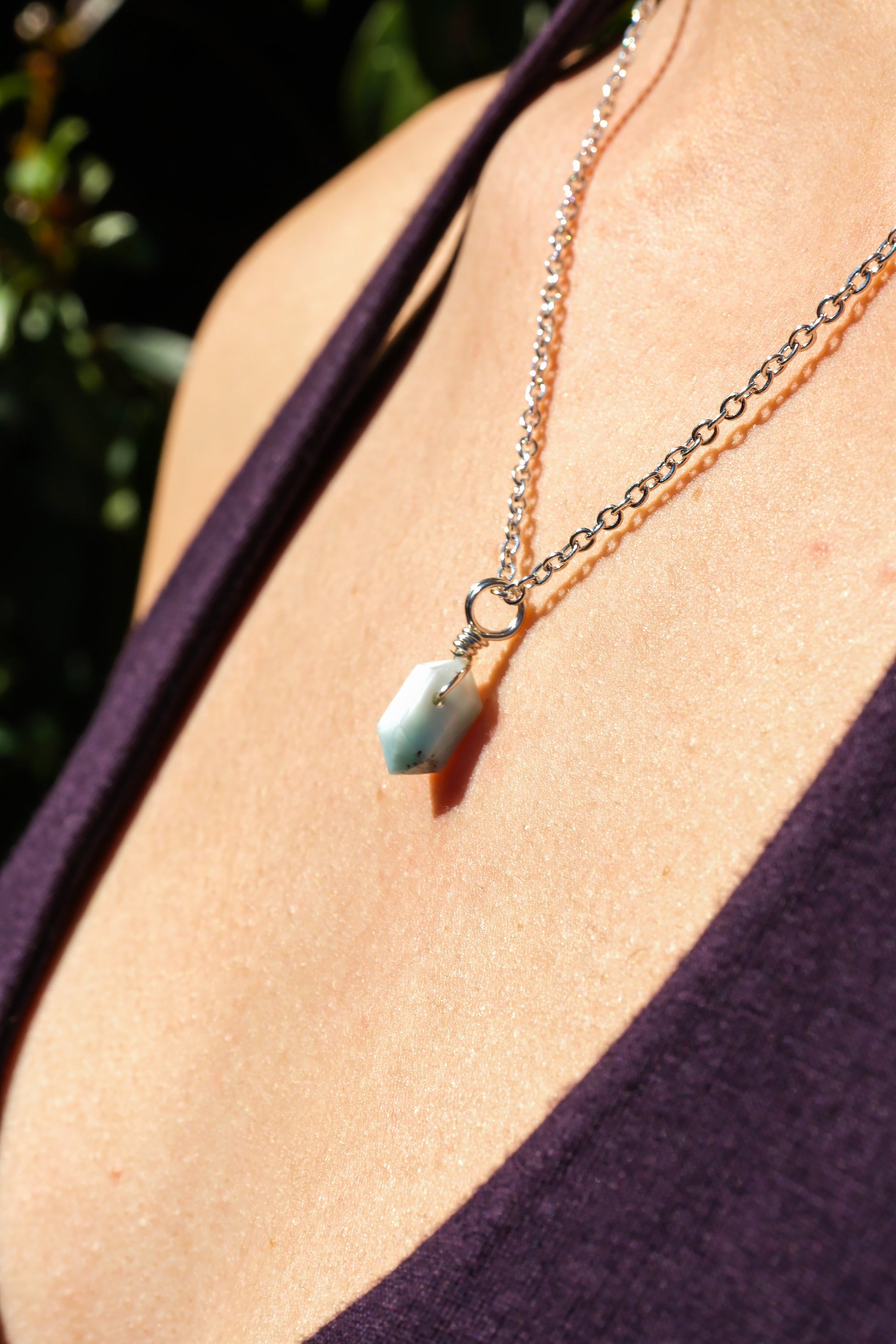 Larimar Mini Necklace Silver