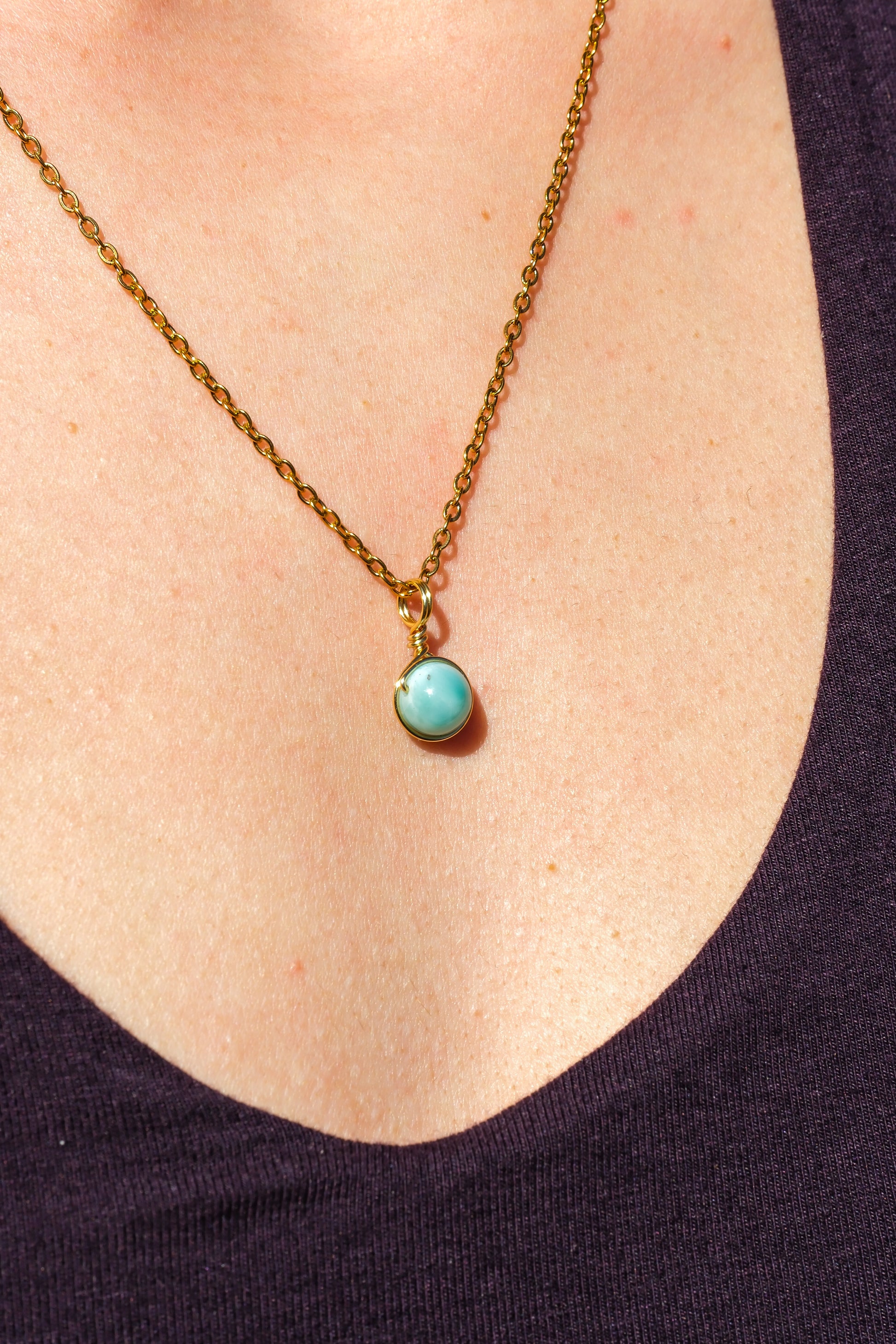 Larimar Prestige Necklace Gold