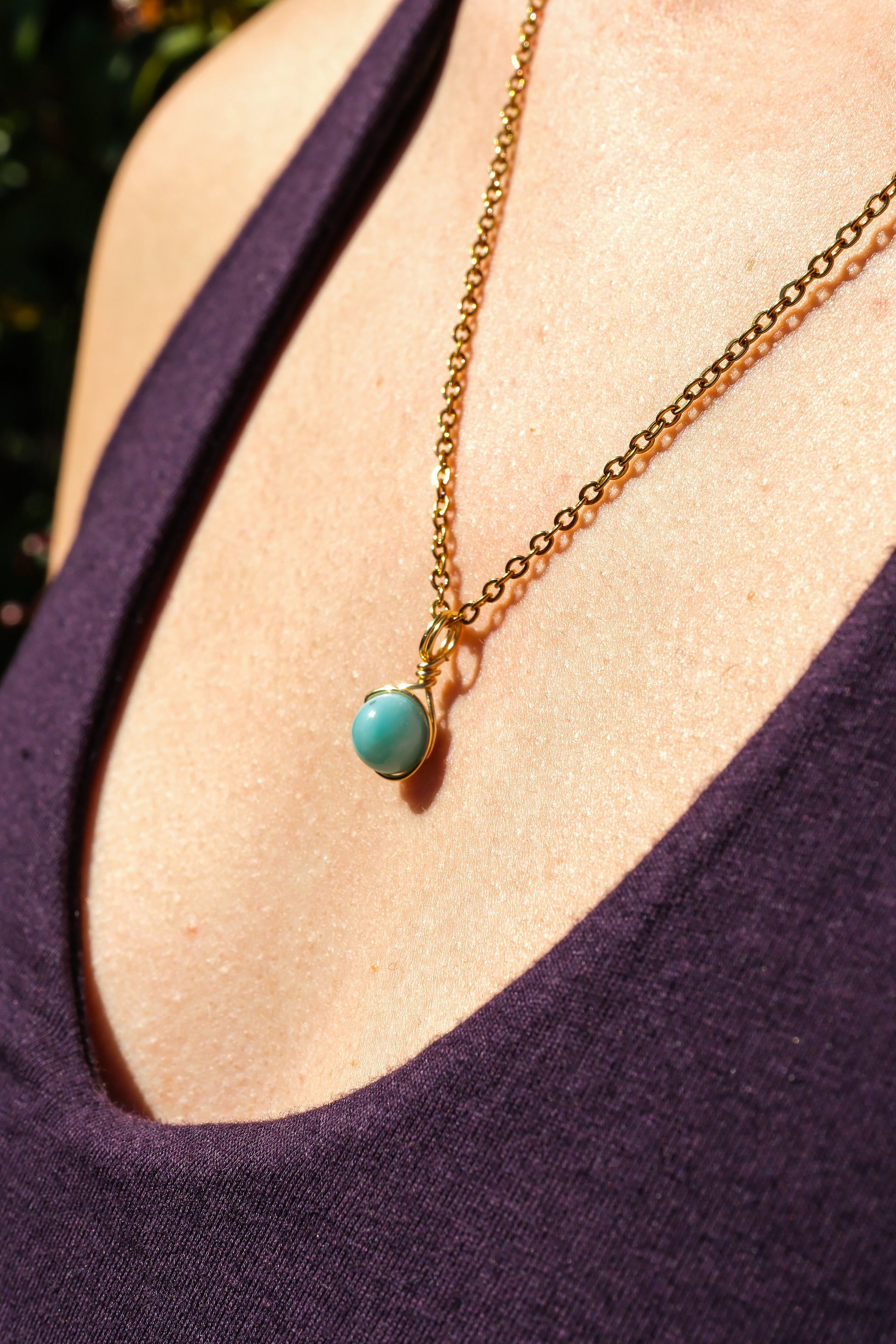 Larimar Prestige Necklace Gold