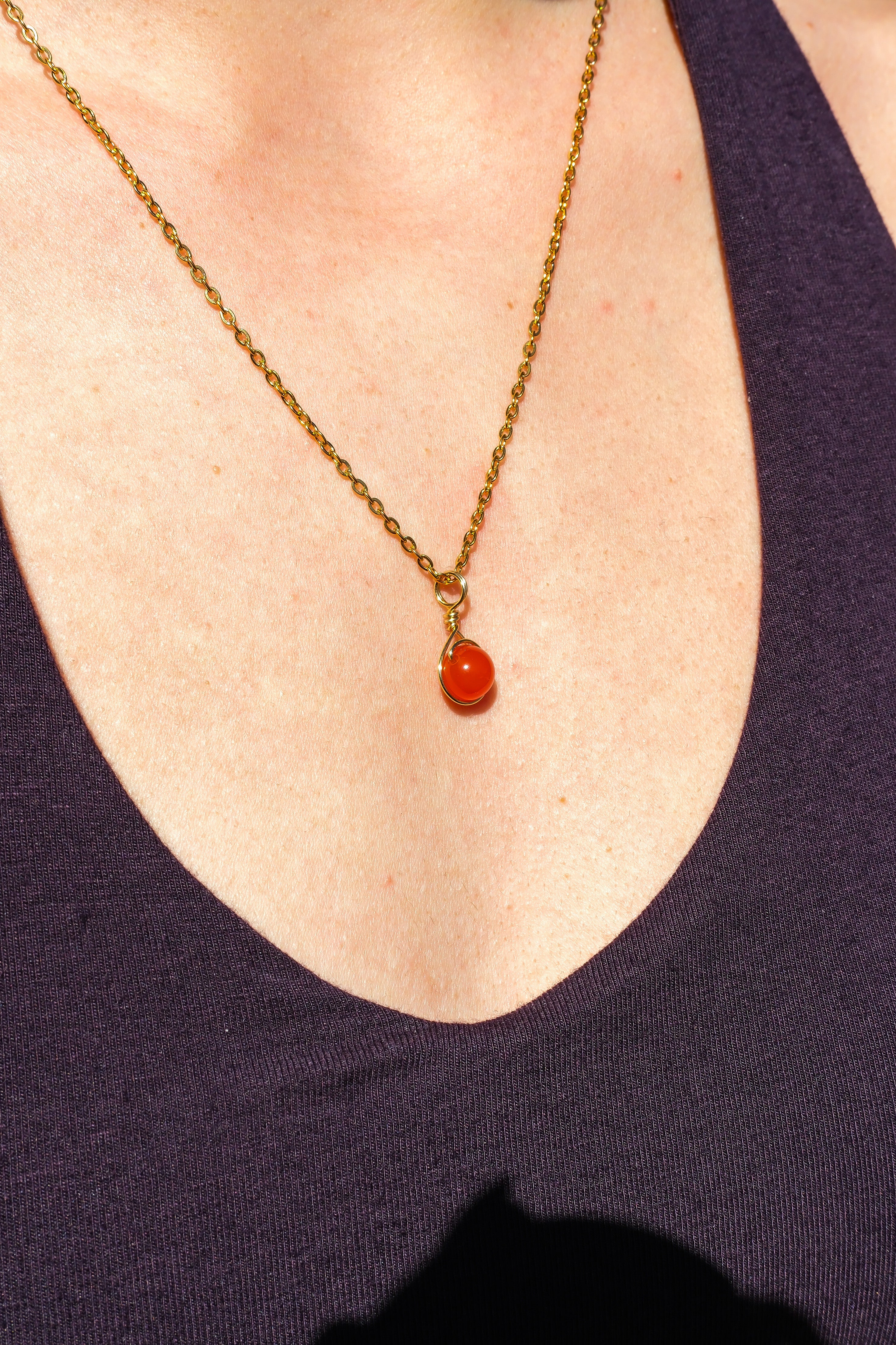 Carnelian Prestige Necklace Gold