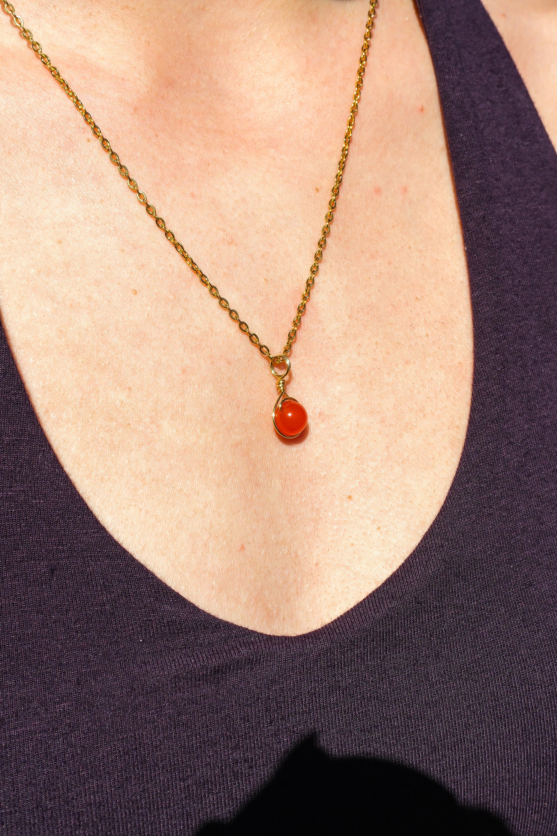 Carnelian Prestige Necklace Gold