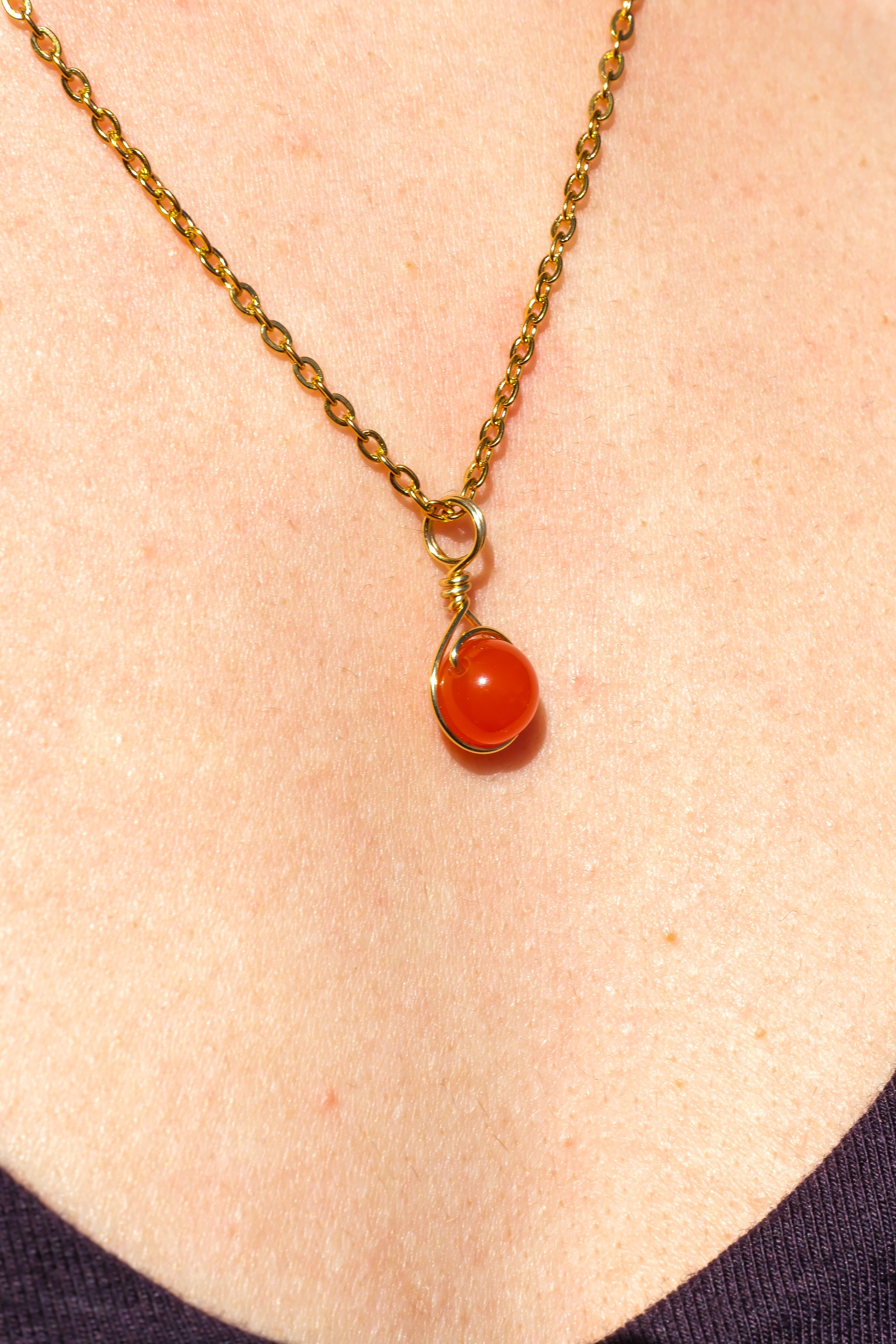 Carnelian Prestige Necklace Gold