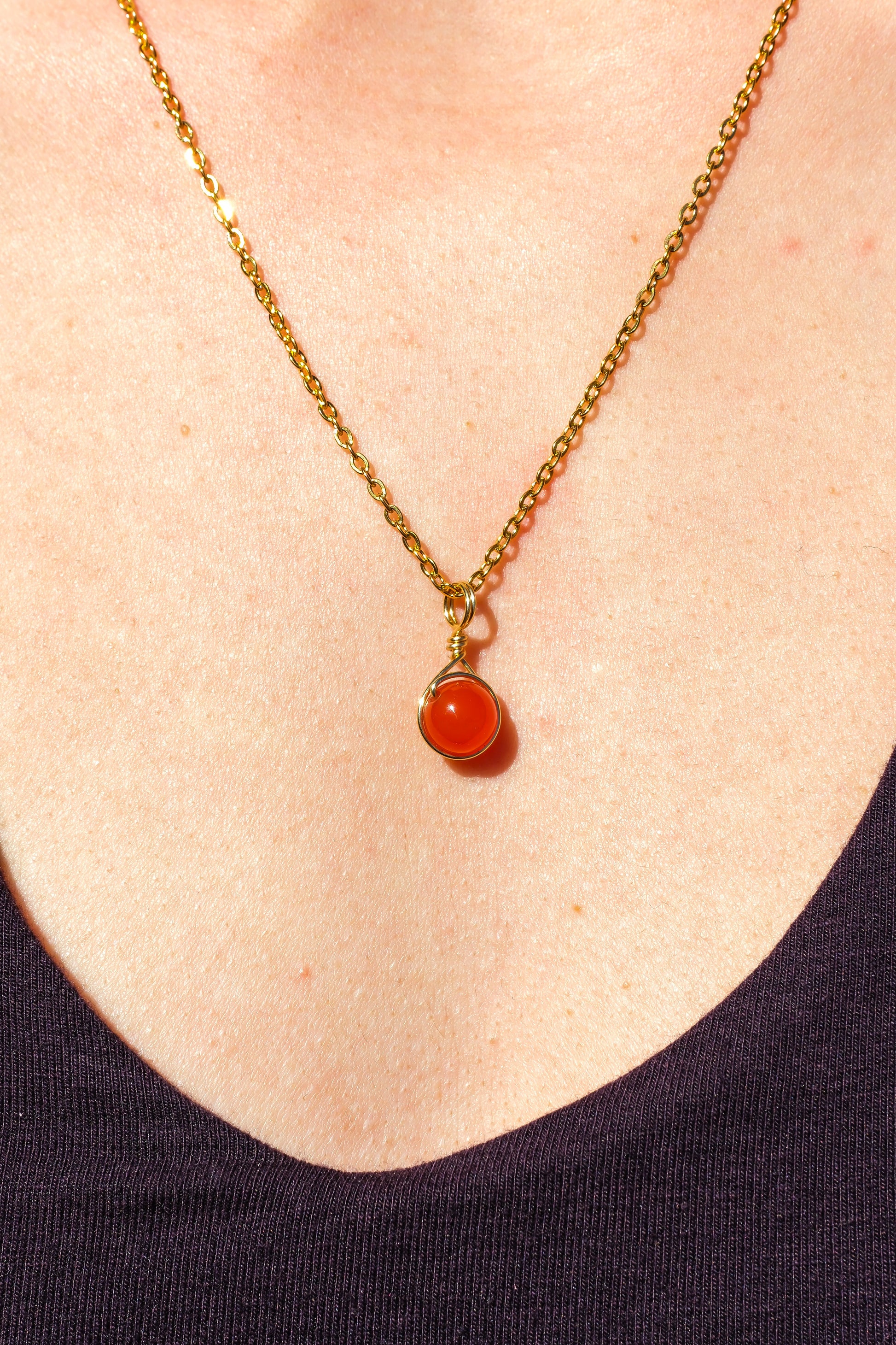 Carnelian Prestige Necklace Gold