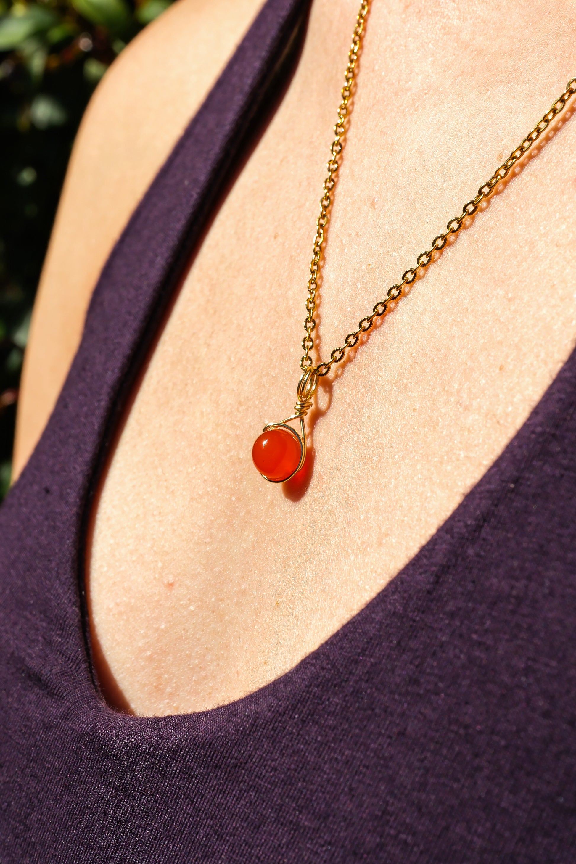 Carnelian Prestige Necklace Gold