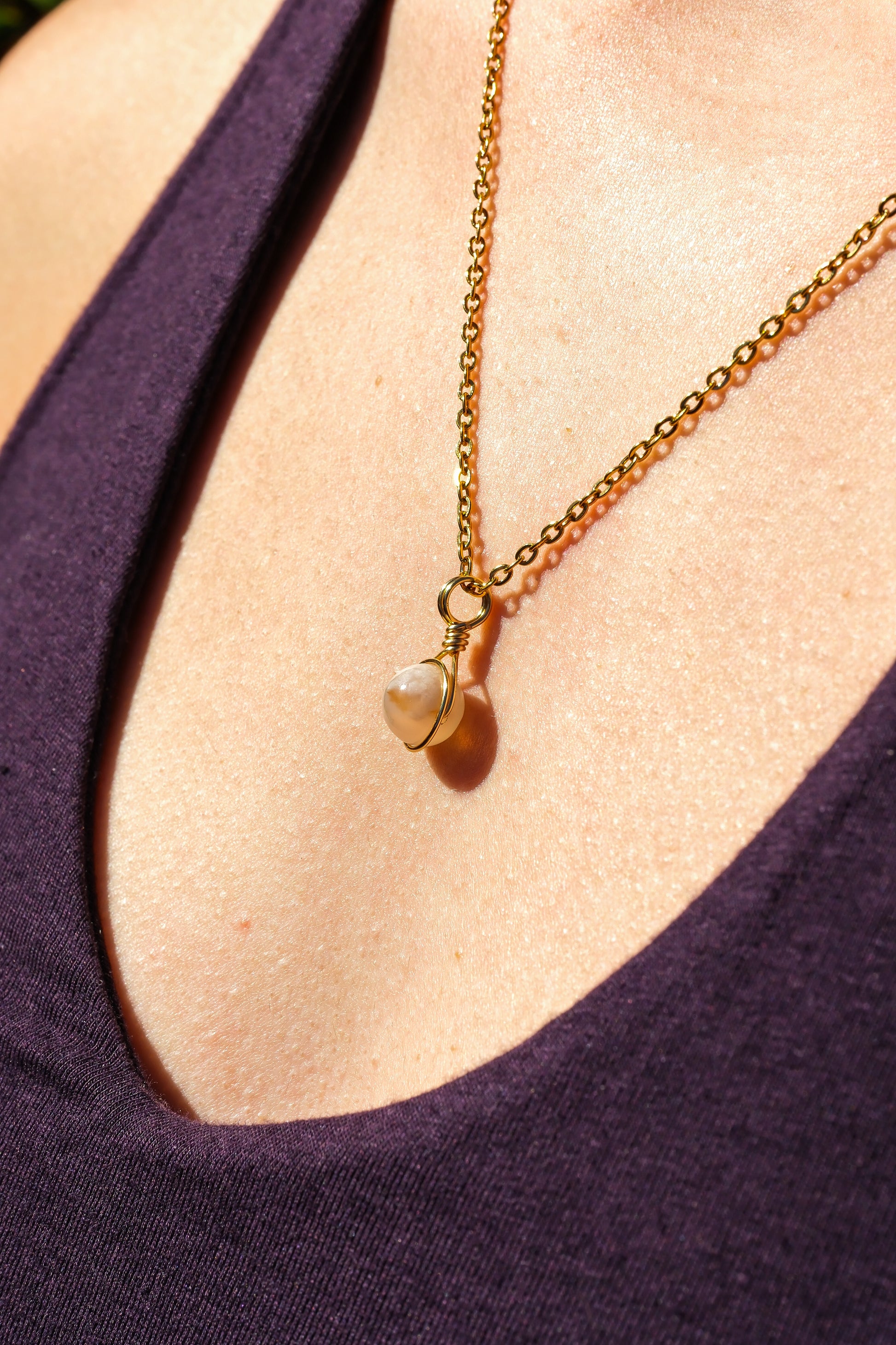 Flower Agate Prestige Necklace Gold