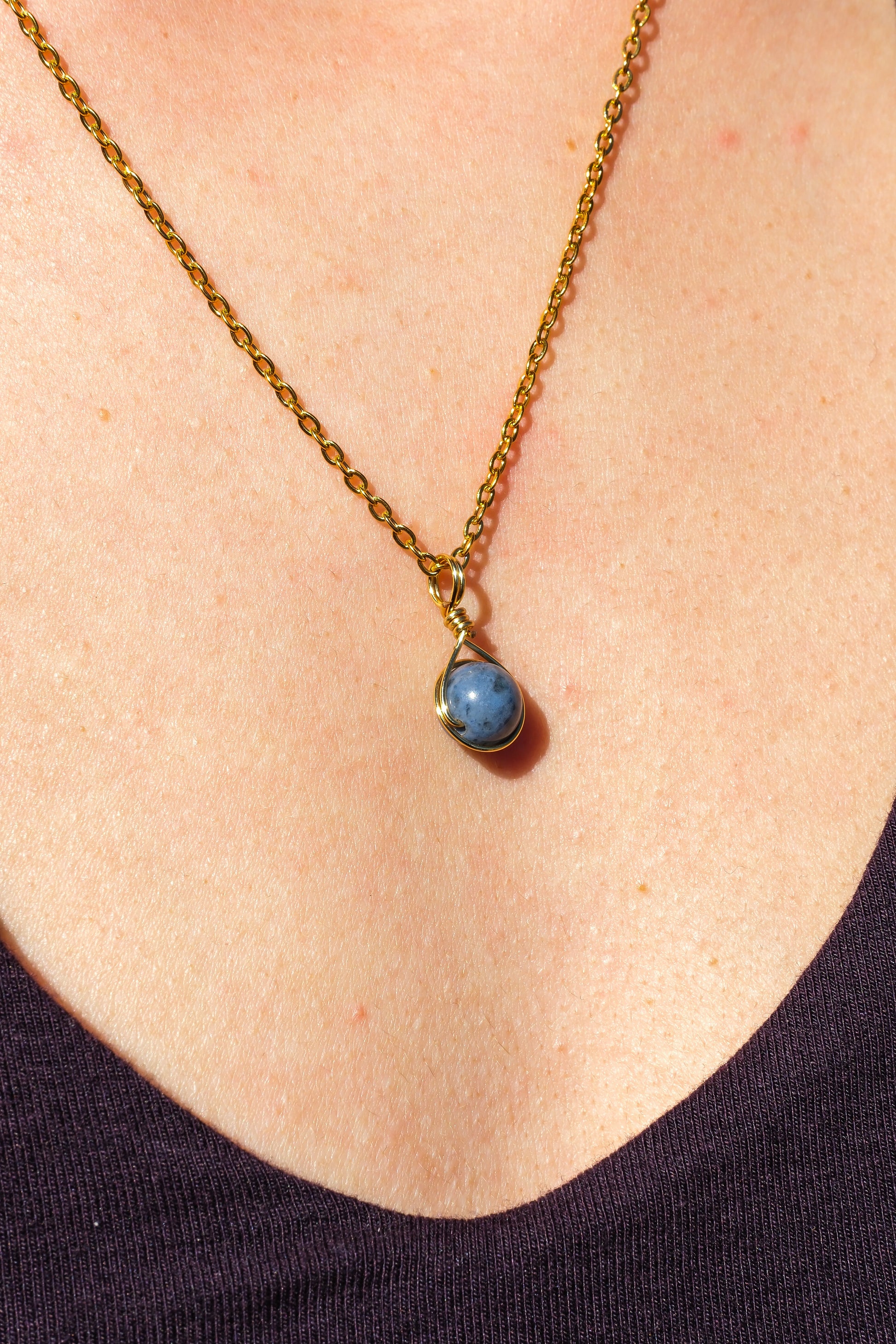 Dumortierite Prestige Necklace Gold