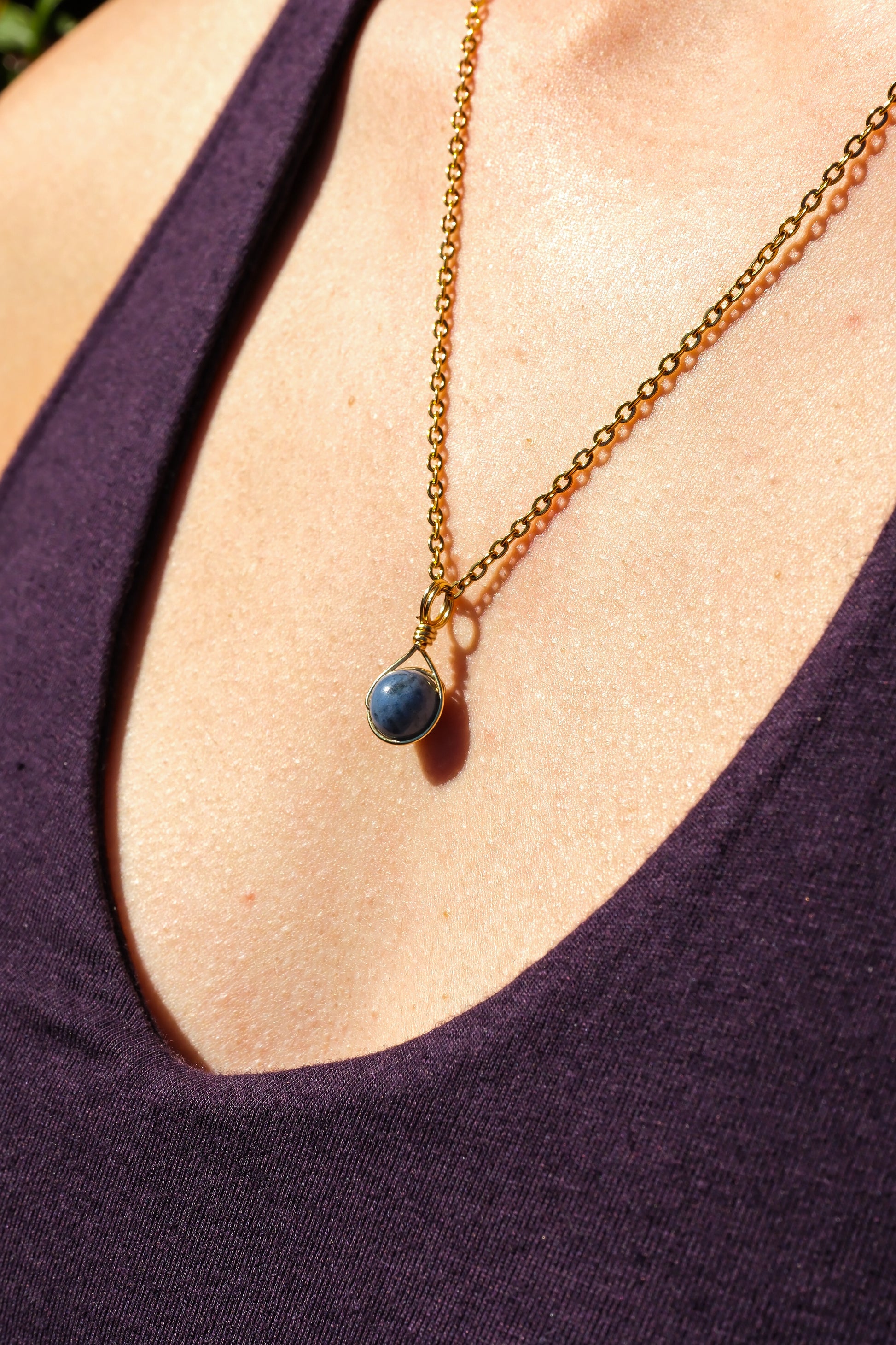 Dumortierite Prestige Necklace Gold