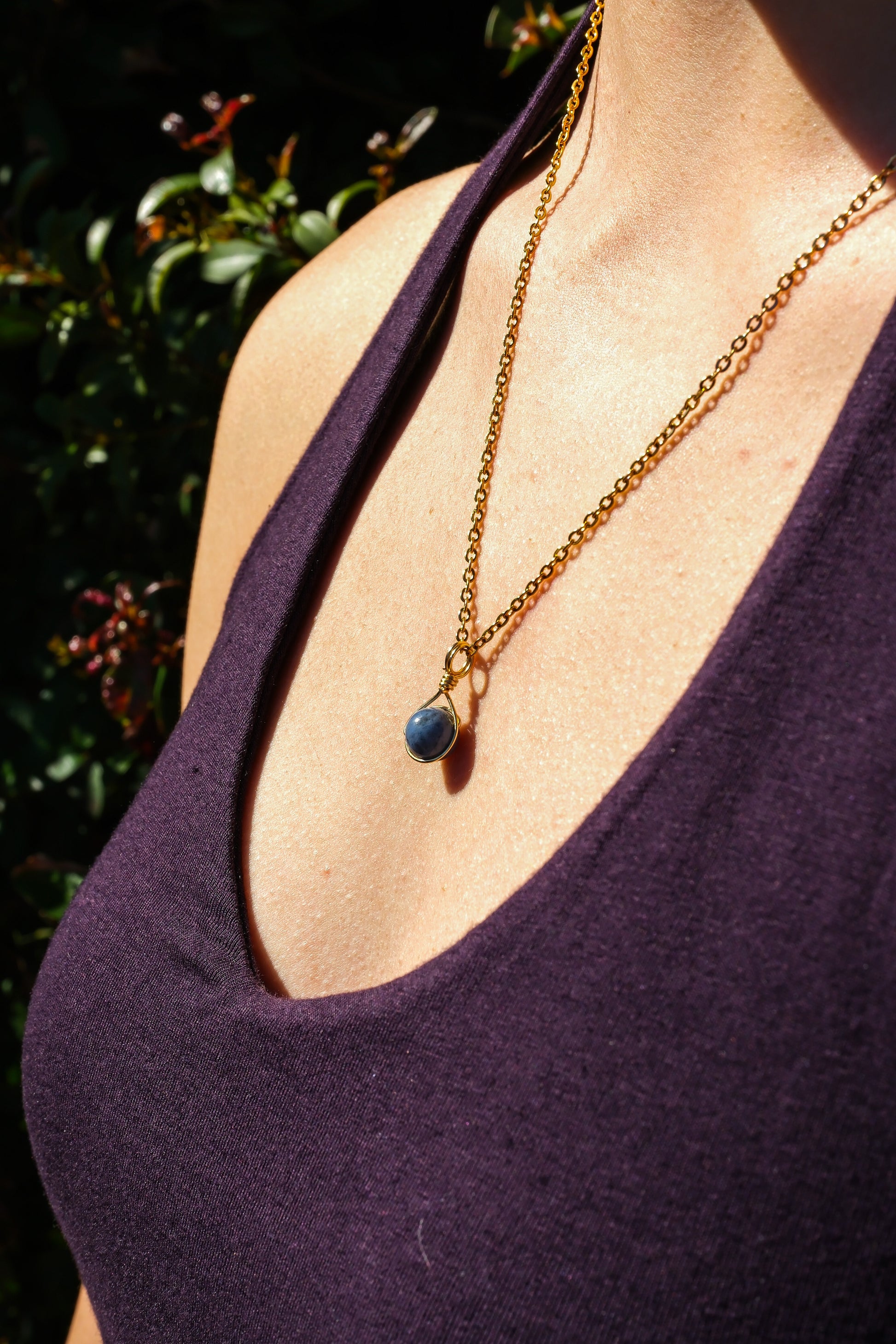 Dumortierite Prestige Necklace Gold