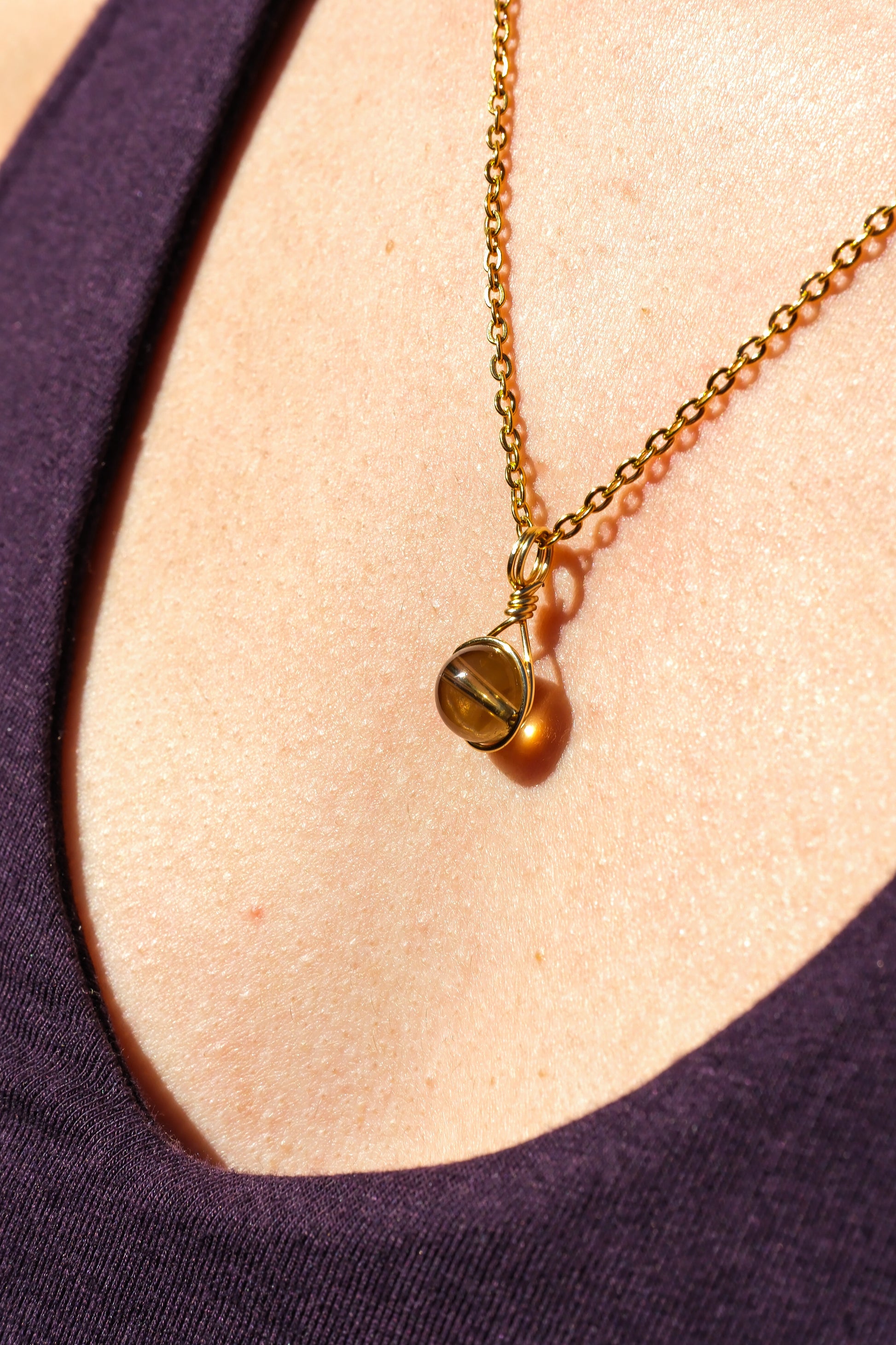 Smoky Quartz Prestige Necklace Gold