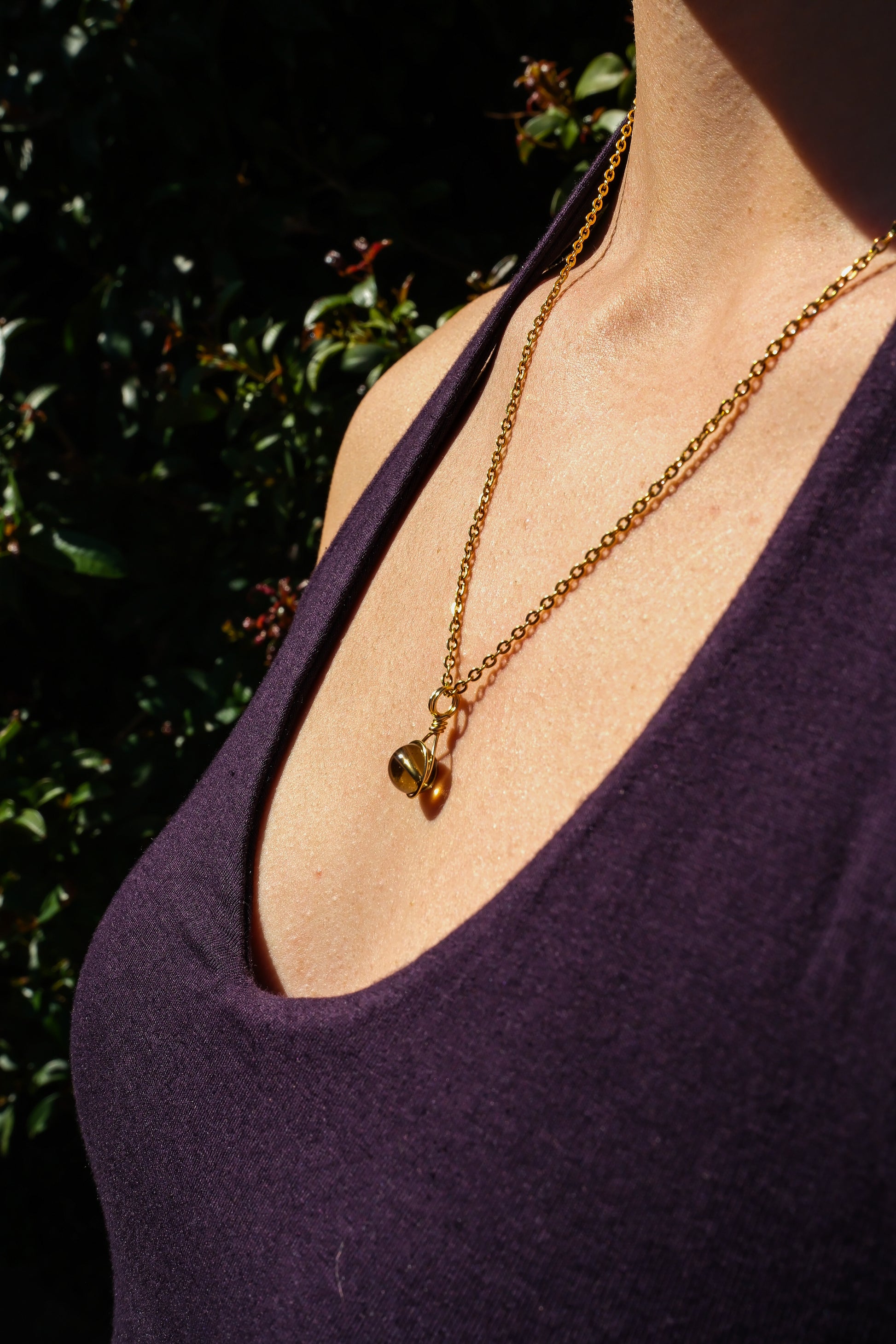 Smoky Quartz Prestige Necklace Gold