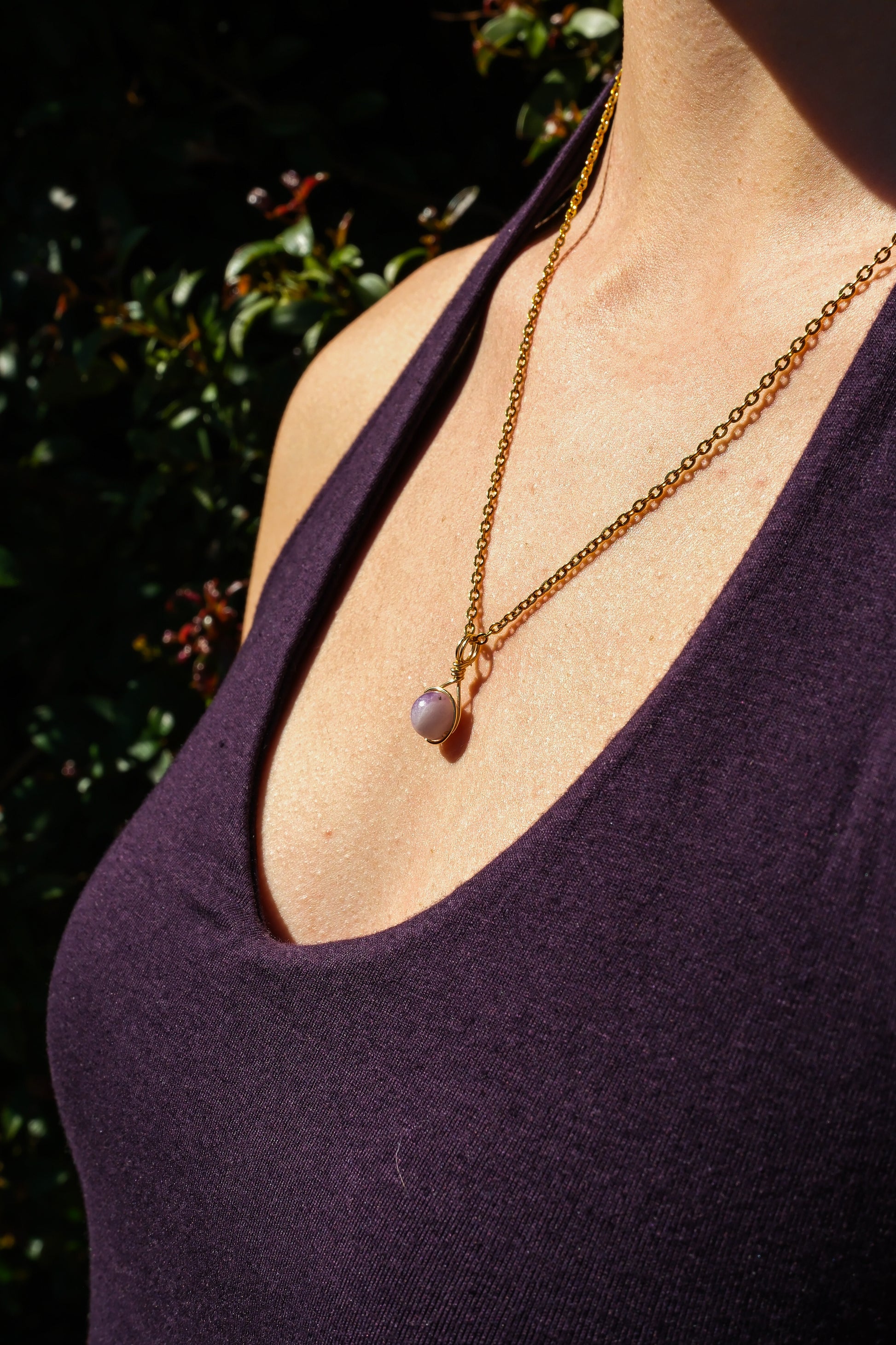 Lepidolite Prestige Necklace Gold