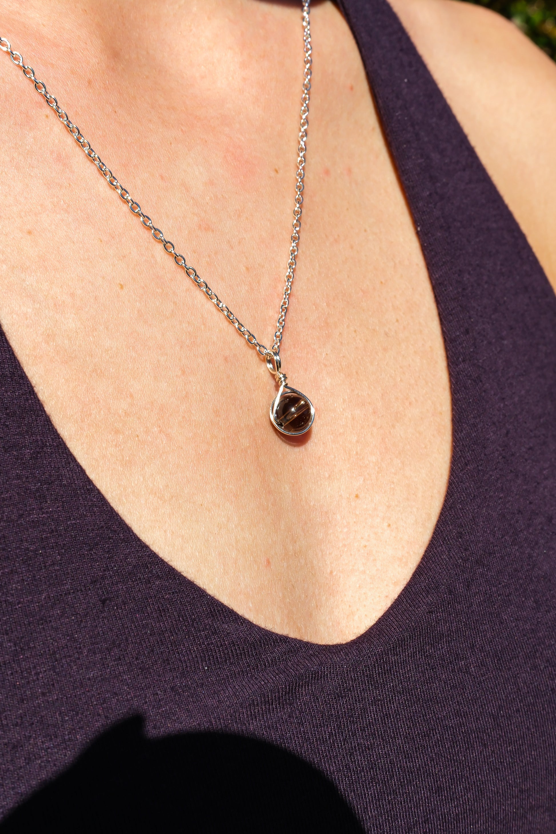 Smoky Quartz Prestige Necklace Silver