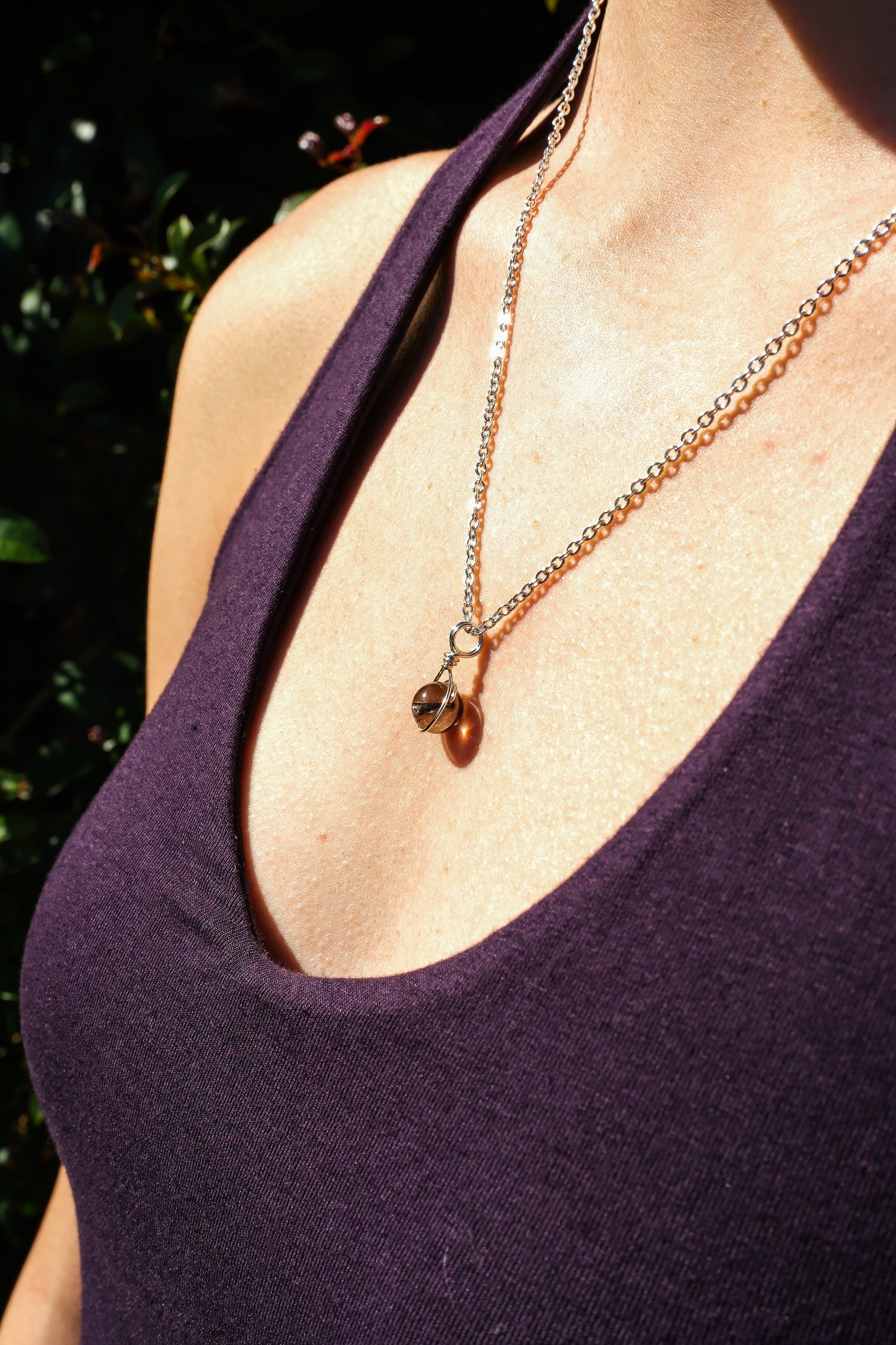 Smoky Quartz Prestige Necklace Silver
