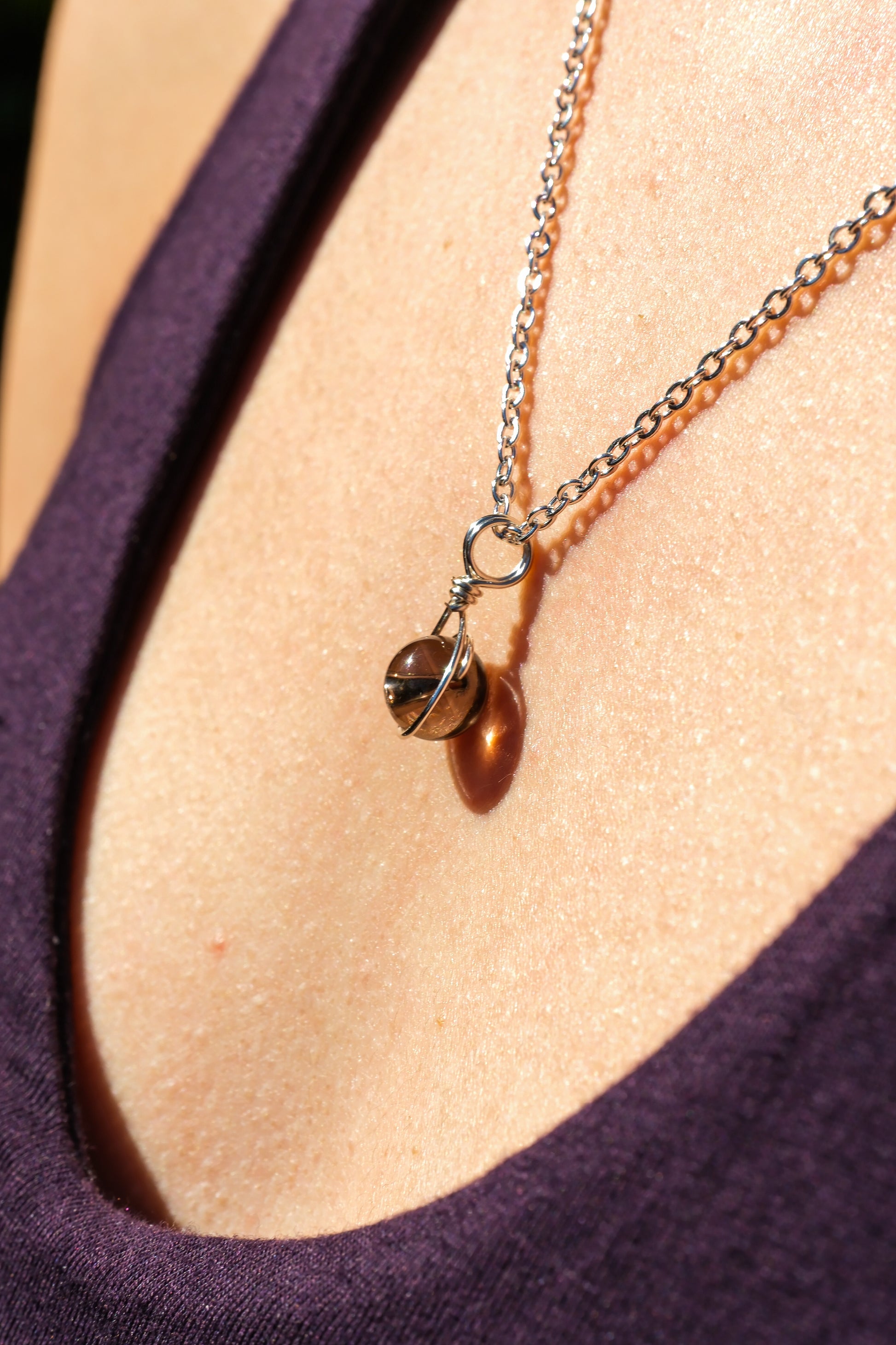 Smoky Quartz Prestige Necklace Silver
