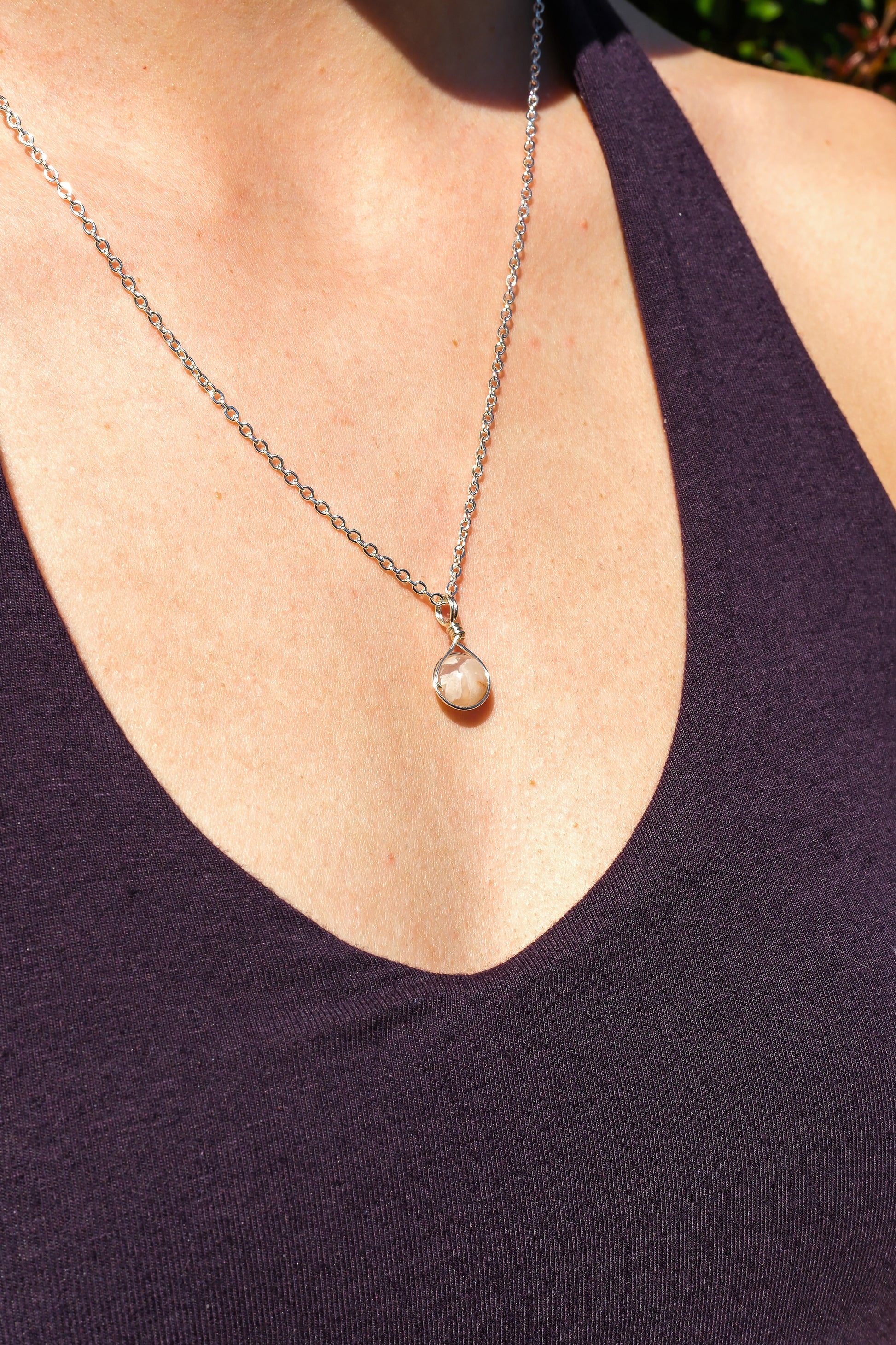 Flower Agate Prestige Necklace Silver