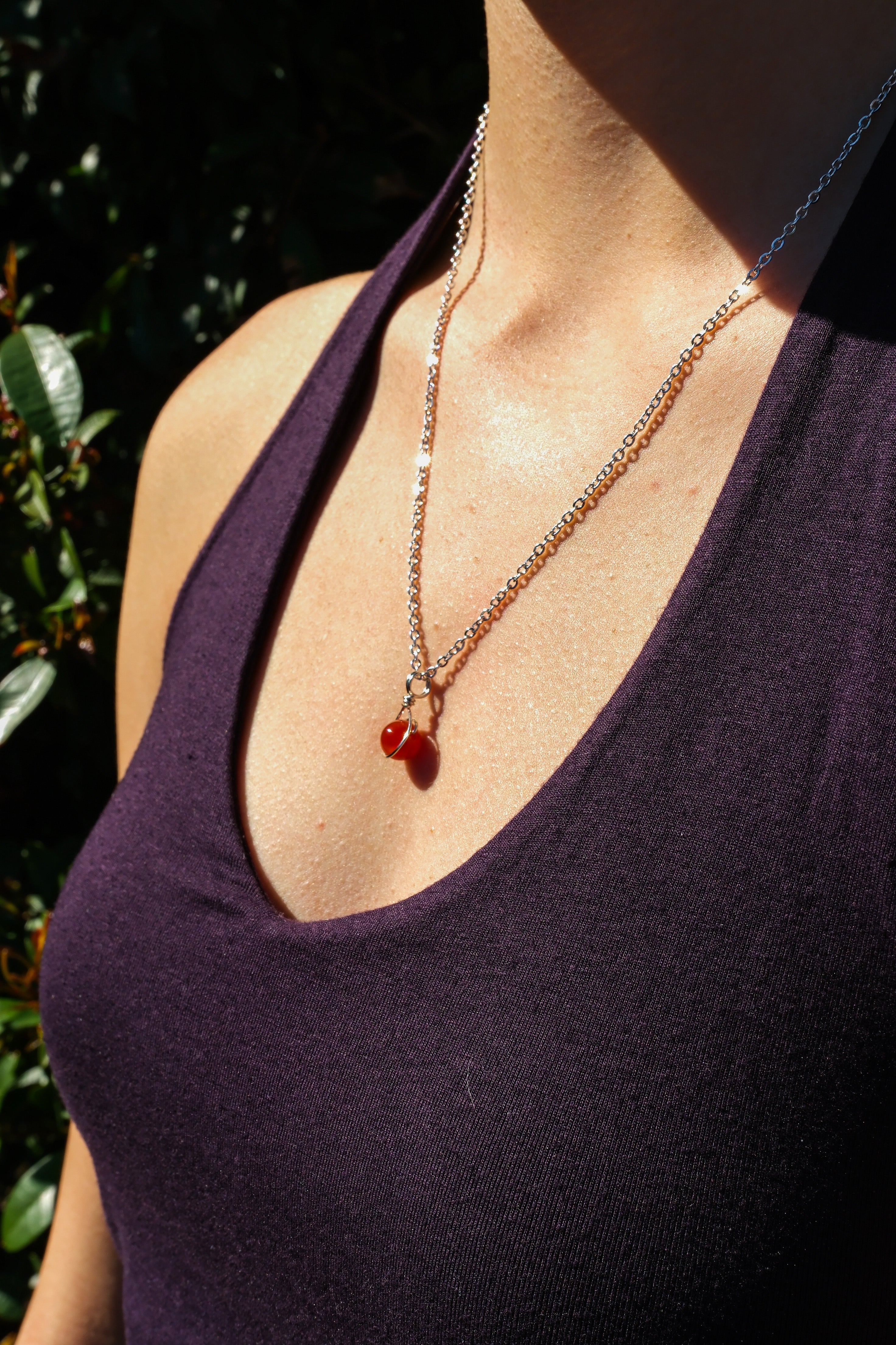Carnelian Prestige Necklace Silver