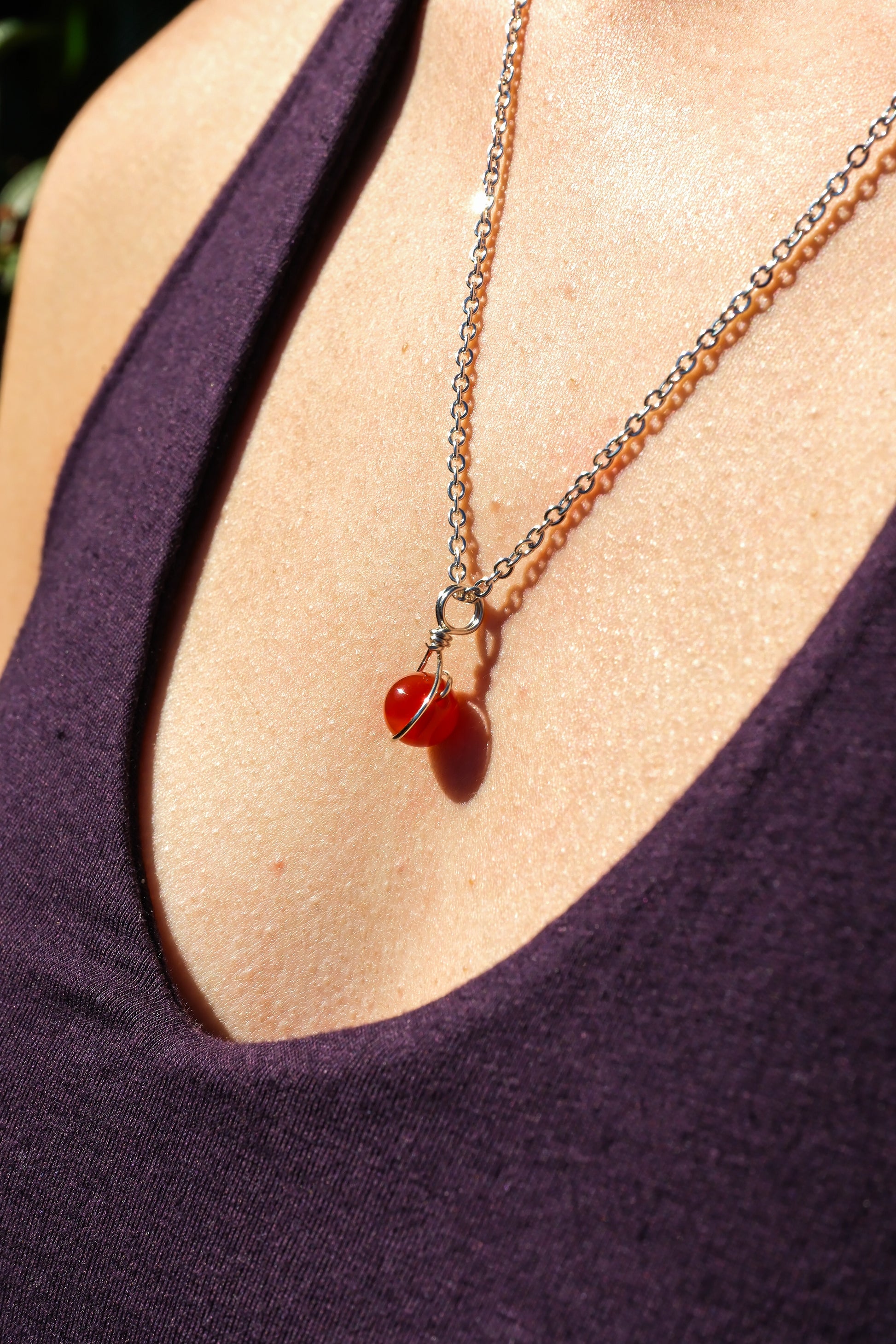 Carnelian Prestige Necklace Silver