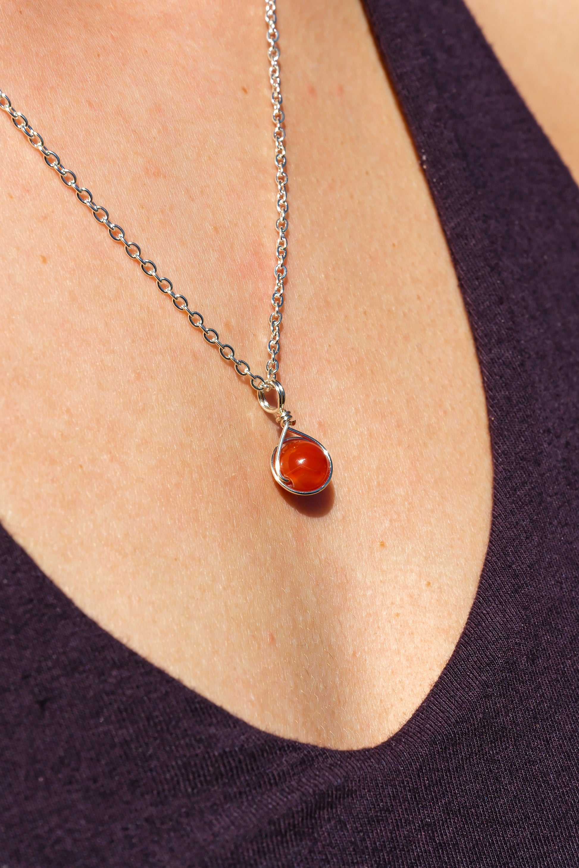 Carnelian Prestige Necklace Silver