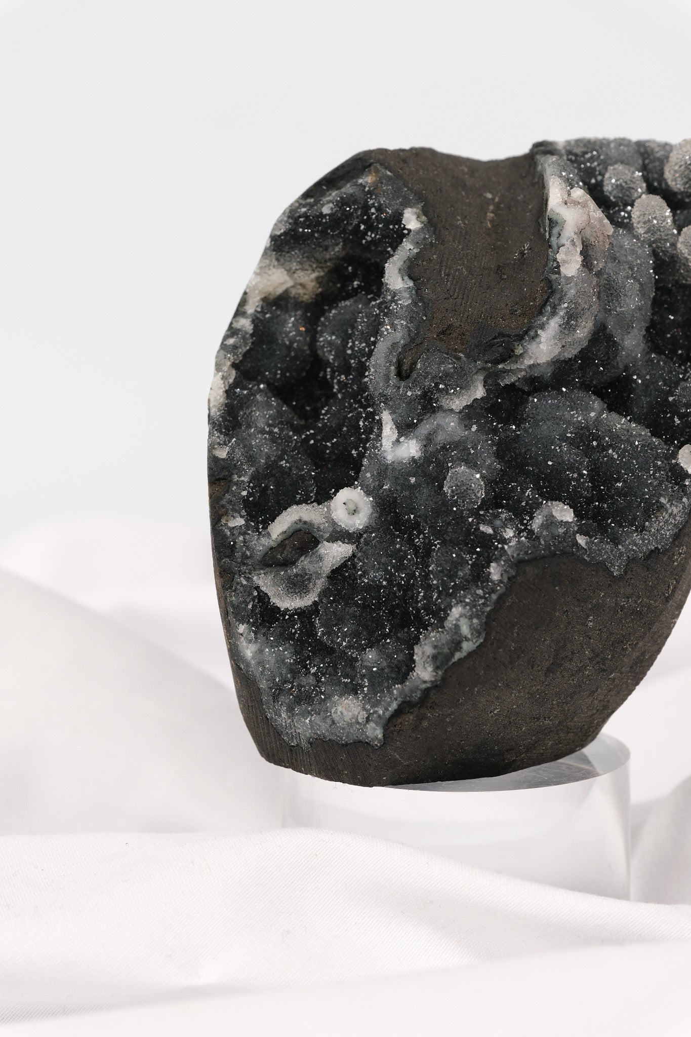 Black Chalcedony with Stalactite Cutbase