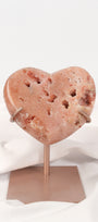 Pink Amethyst Heart on Stand