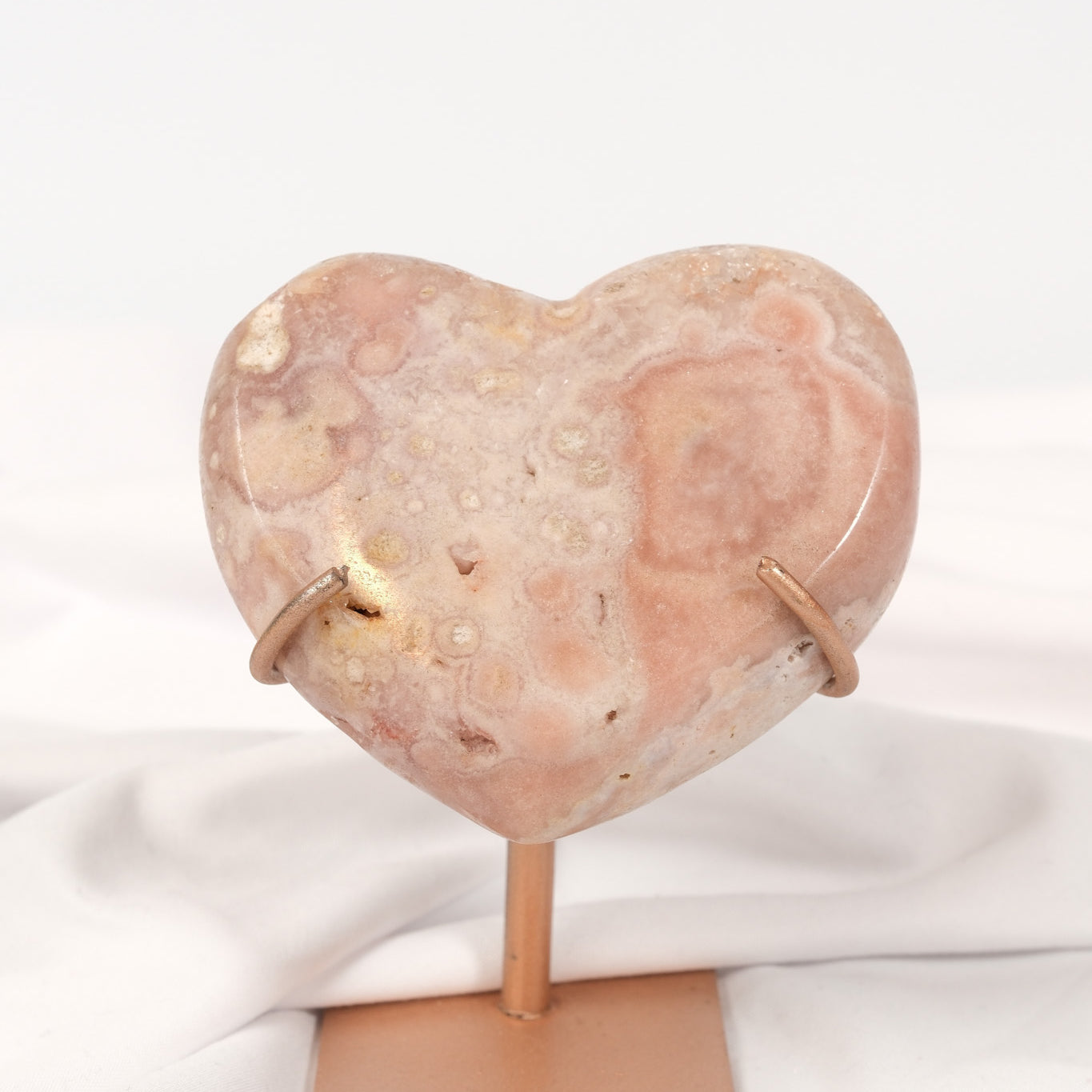 Pink Amethyst Heart on Stand