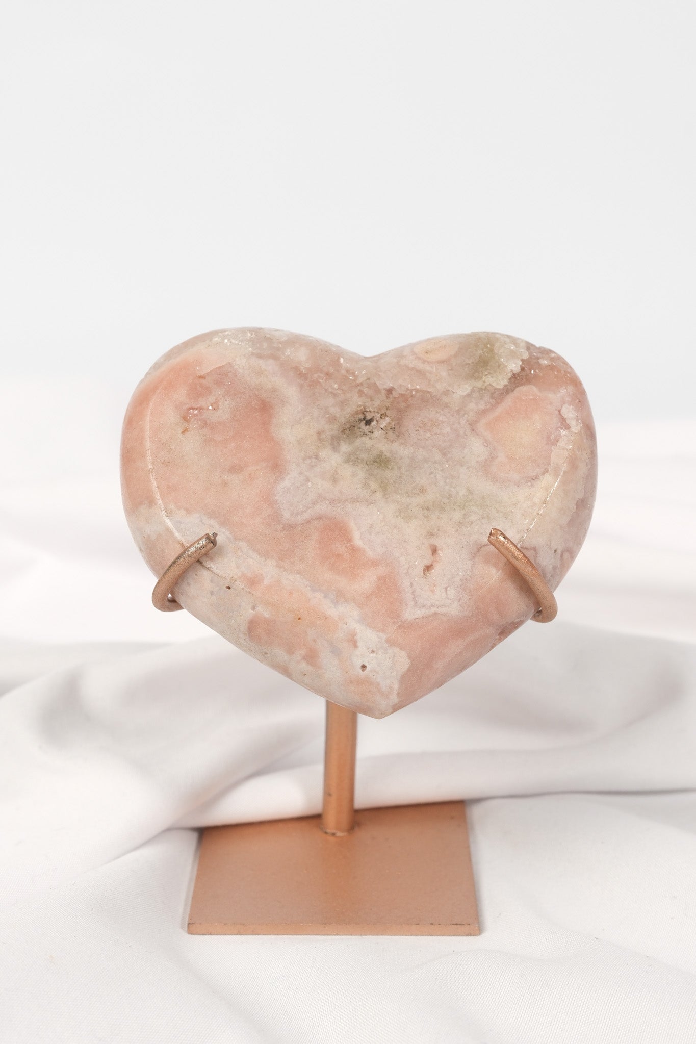 Pink Amethyst Heart on Stand