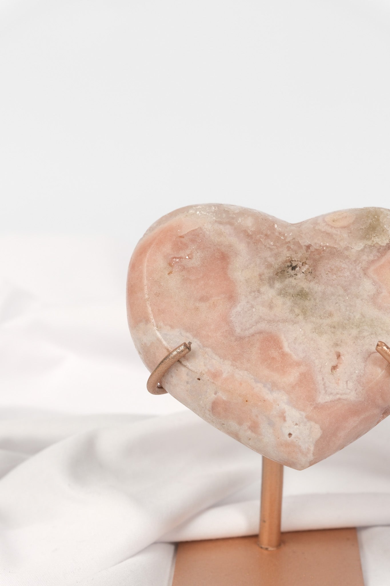 Pink Amethyst Heart on Stand