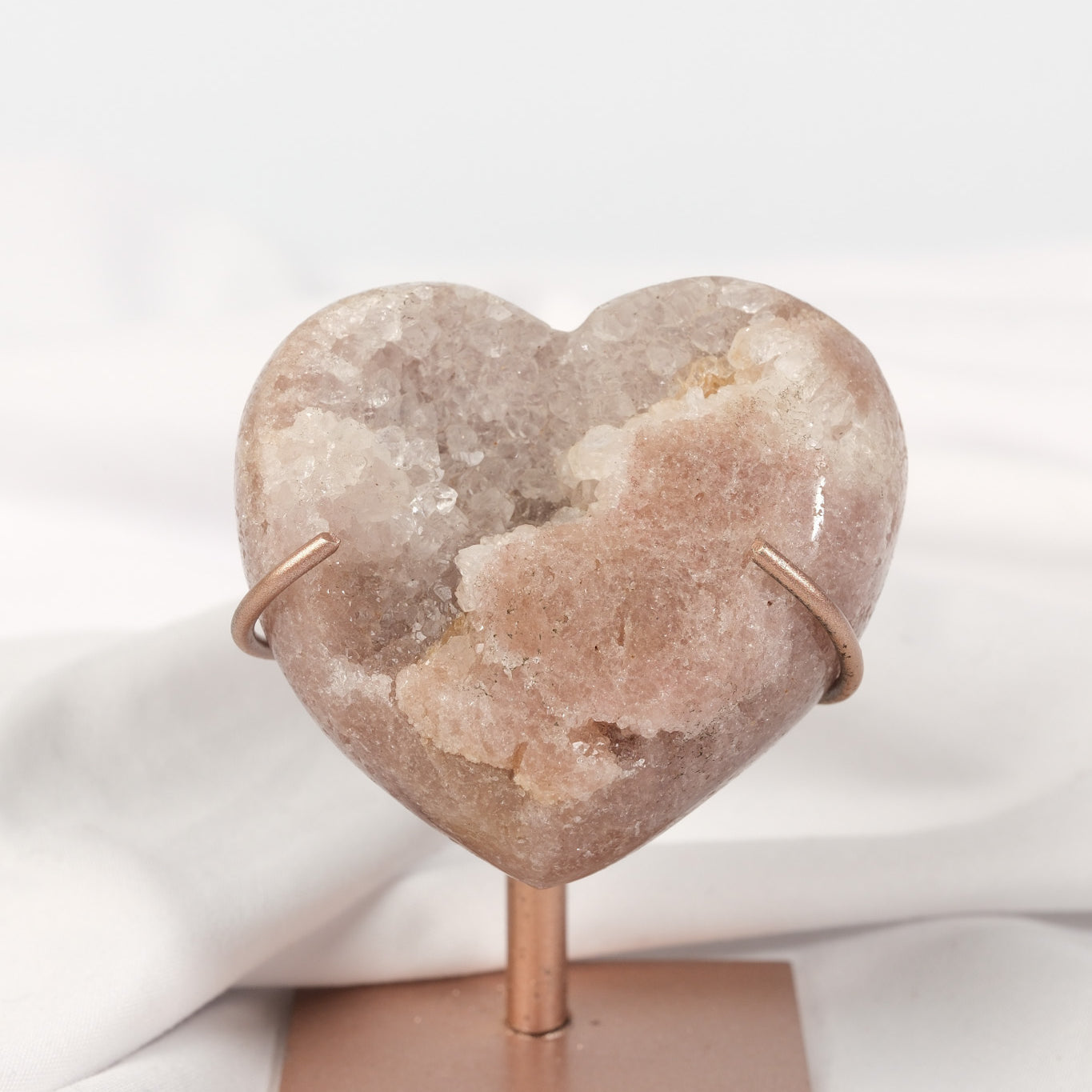 Pink Amethyst Heart on Stand