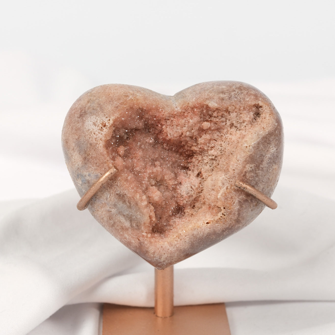 Pink Amethyst Heart on Stand