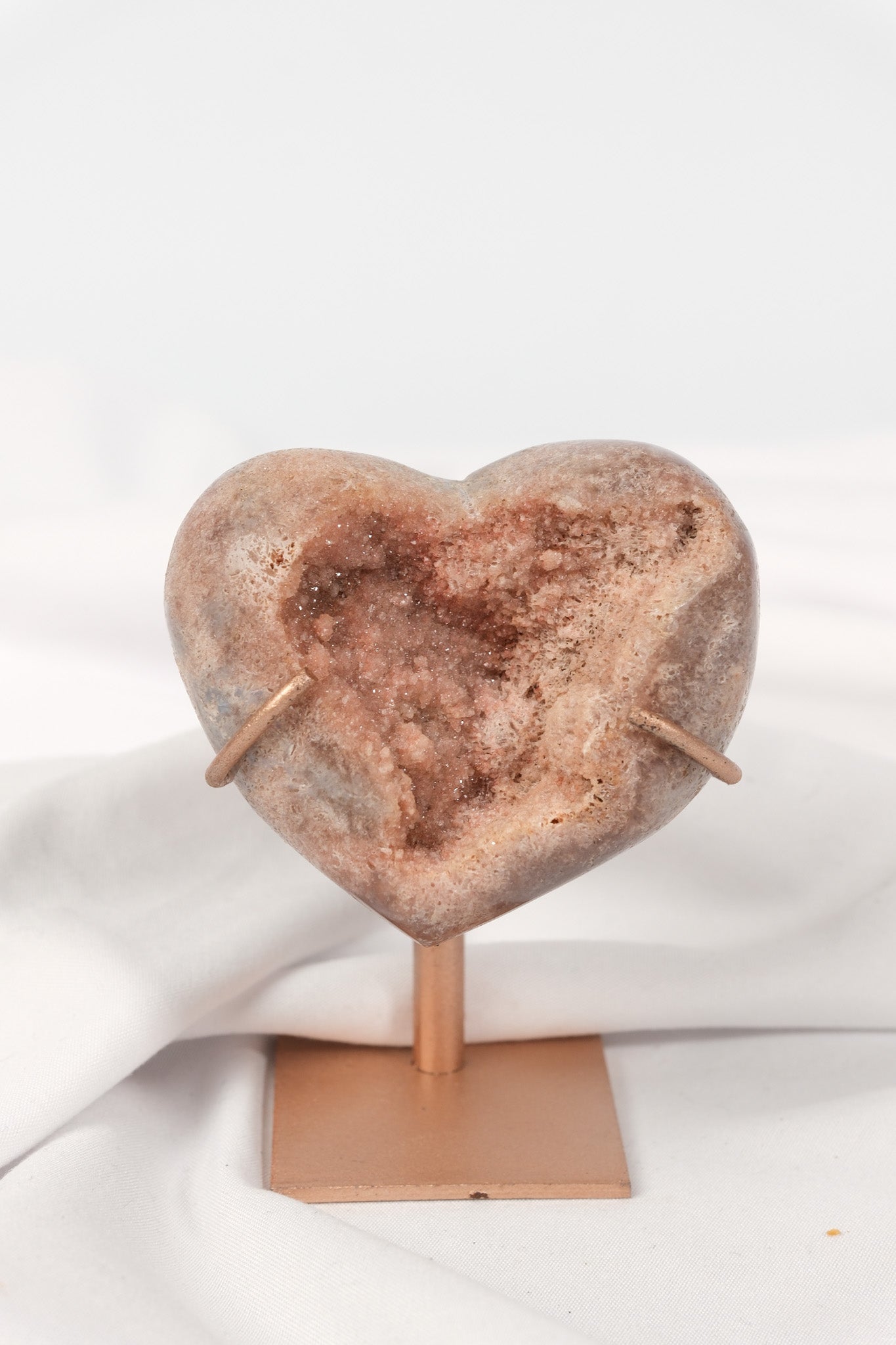 Pink Amethyst Heart on Stand