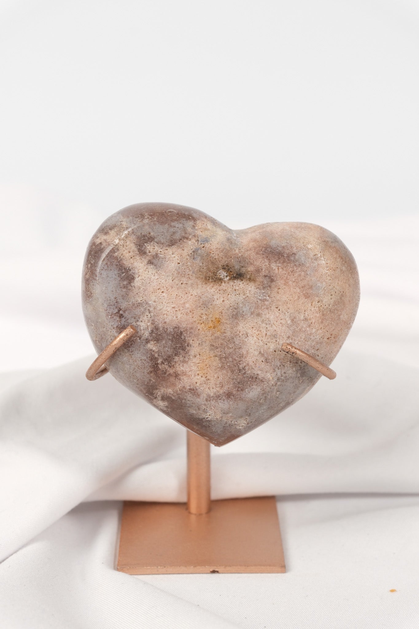 Pink Amethyst Heart on Stand